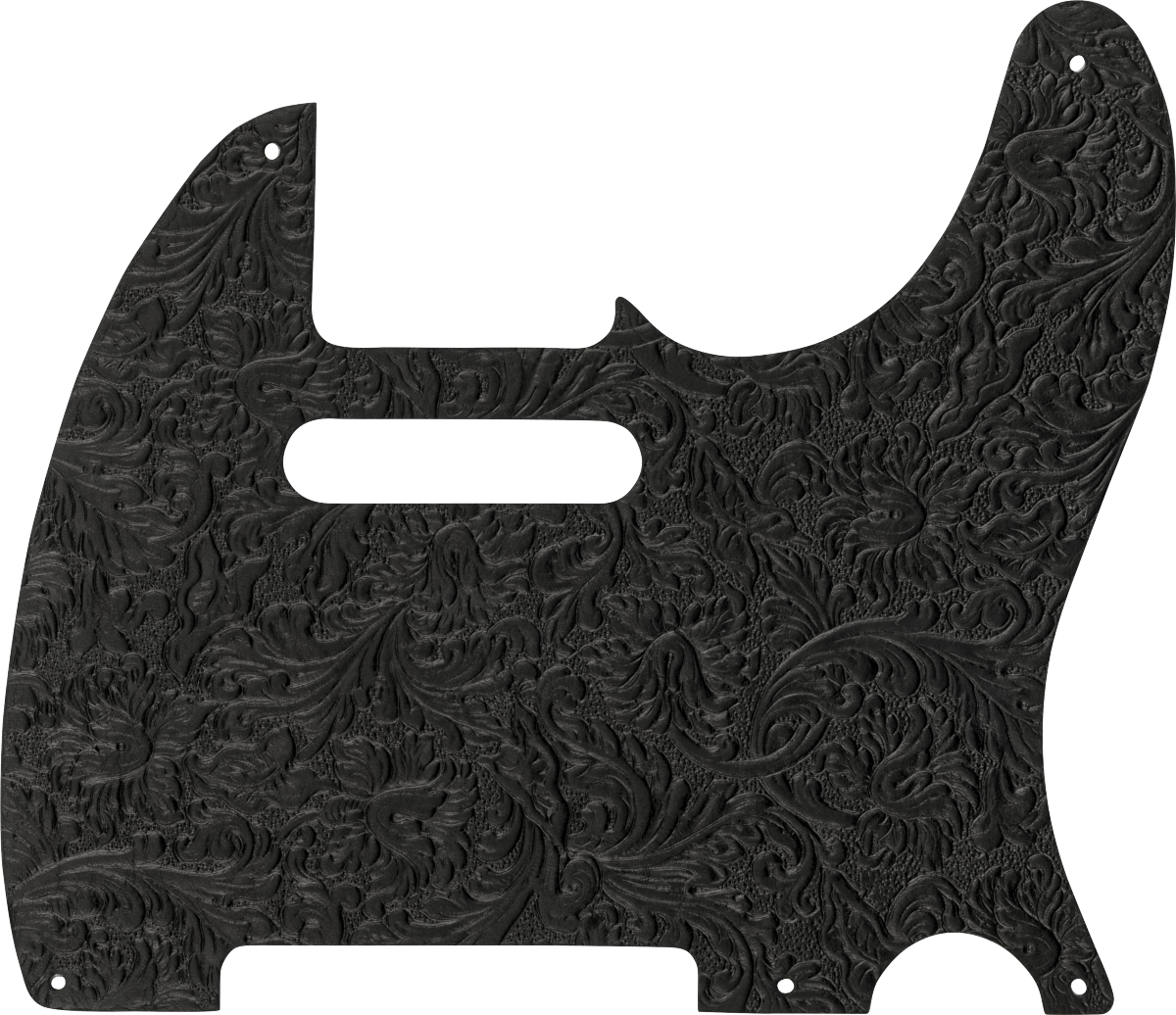 Waylon Jennings Leather Pickguard, Black