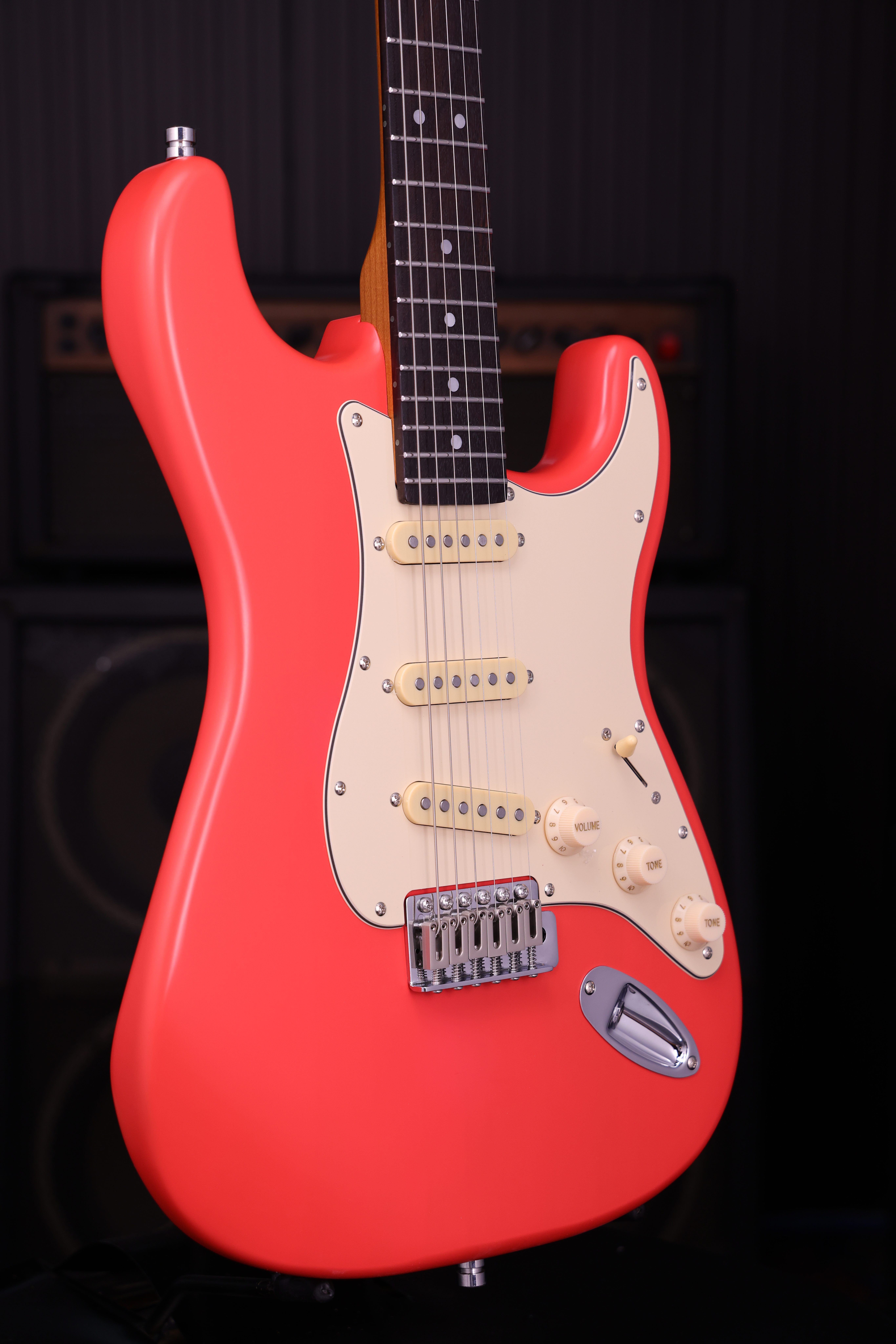 PS-3 Fiesta Red SSS ST-Style E-Gitarre