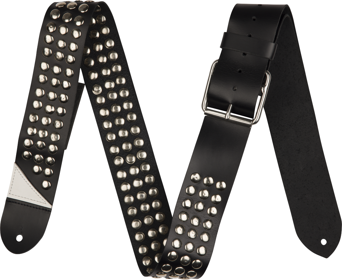 Stud Leather Strap, Black, 2.5"