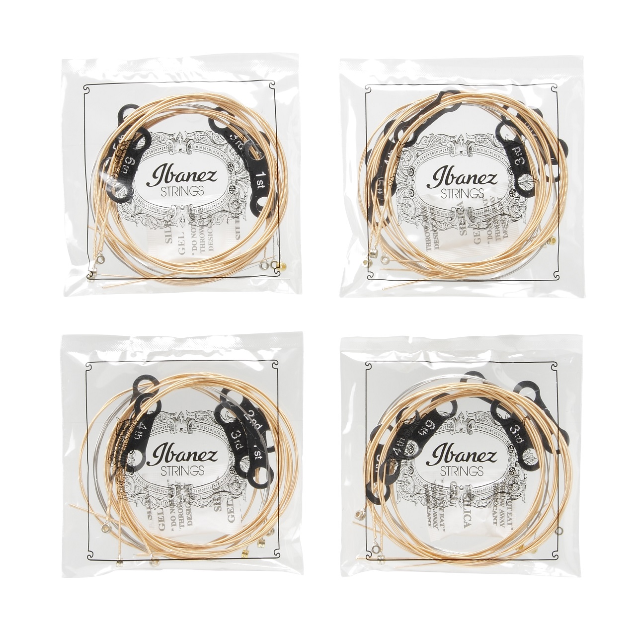 Akustikgitarrensaiten 80/20 Phosphor Bronze coated 4 Sets Stärken .012/.016/.024/.032/.042/.053