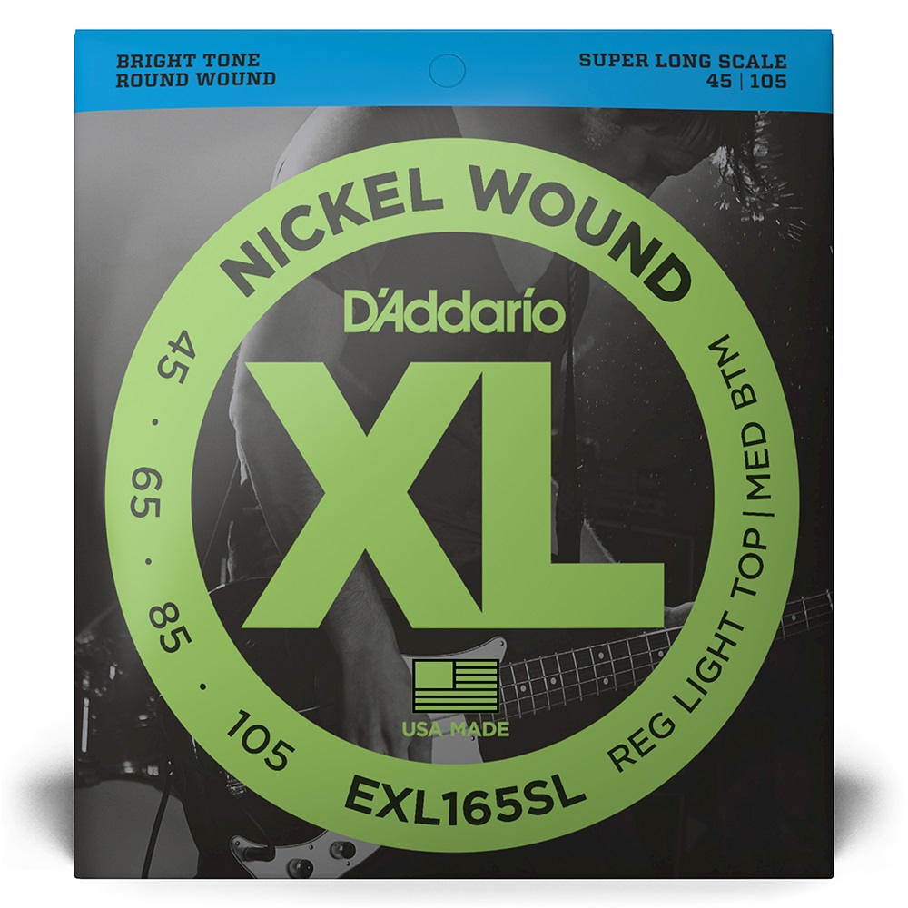 EXL165SL Saiten für Bassgitarre, mit Nickel umsponnen, Custom Light, 45-105, Super Long Scale