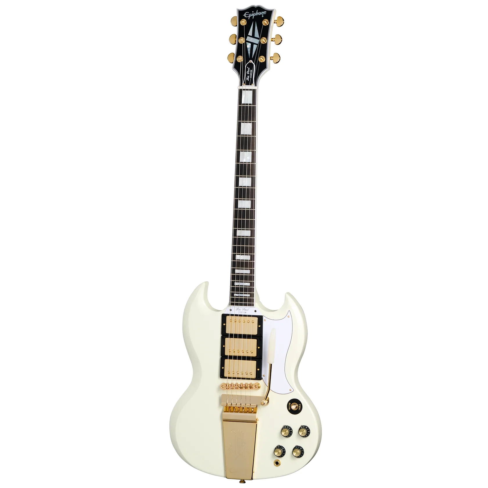 Epiphone 1963 Les Paul SG Custom Maestro Vibrola White Vorderansicht