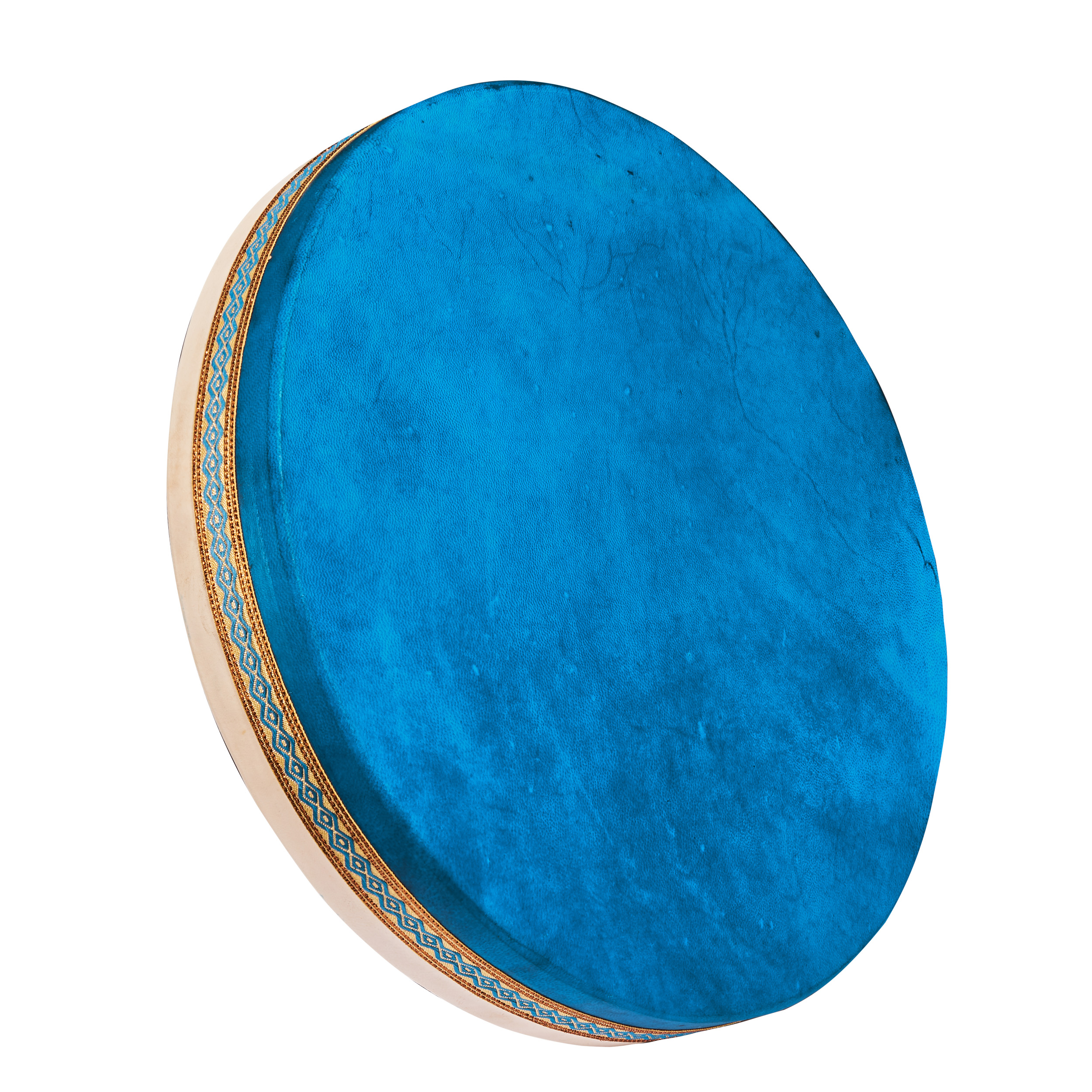 Oceandrum Naturfell einseitig türkis, Ø 40cm