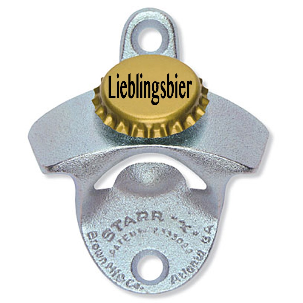 STARR X Wandflaschenöffner mit Magnet für Kronkorken vom Lieblingsbier, Silber