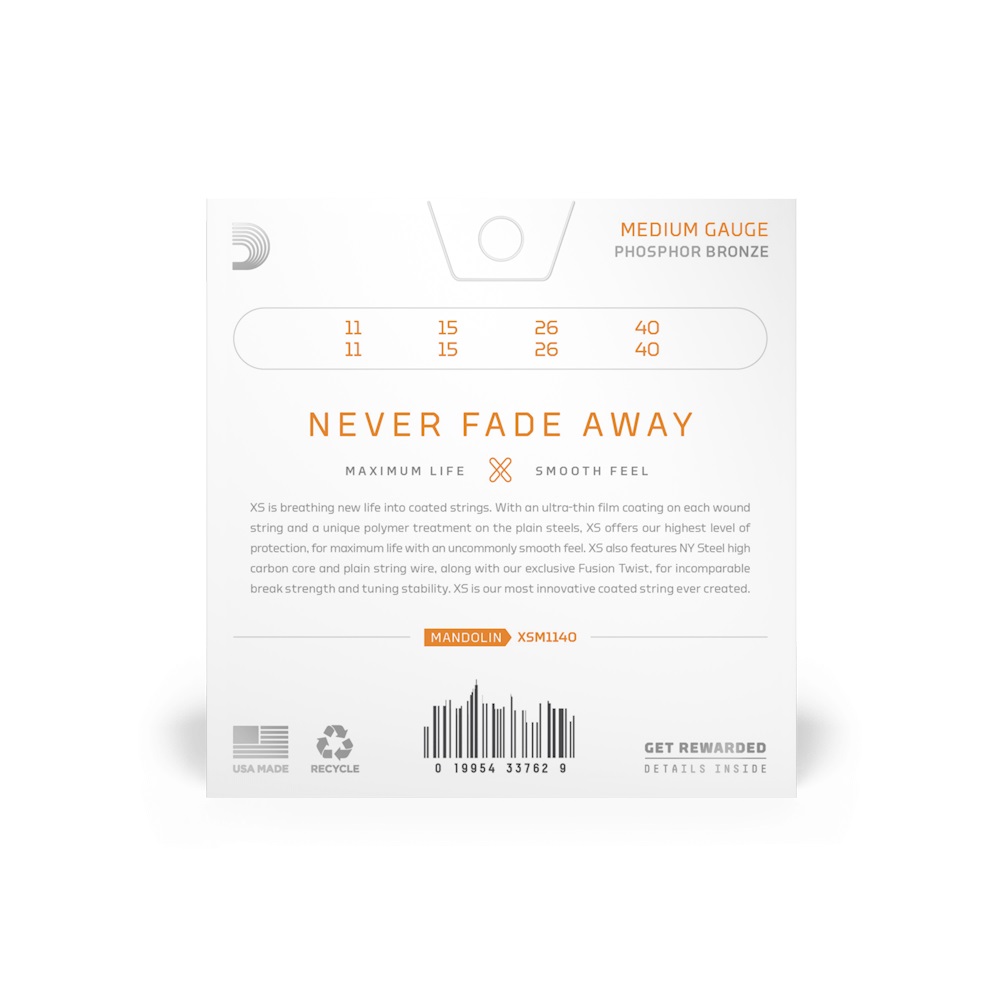 XSM1140 Phosphorbronze-Mandolinensaite, Medium, 11-40