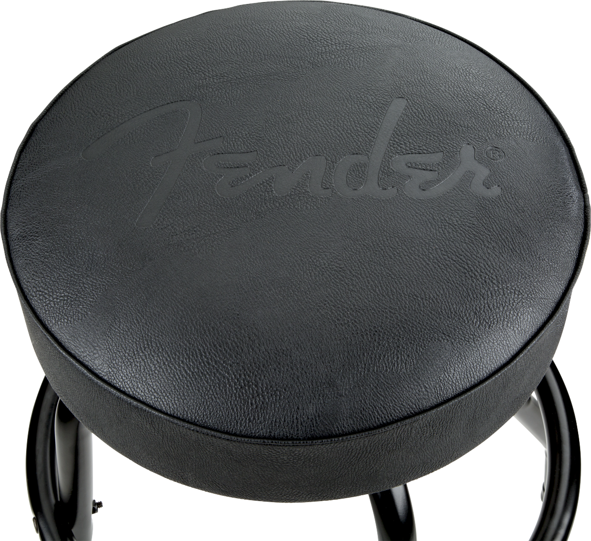 Embossed Black Logo Barstool, Black/Black, 24"