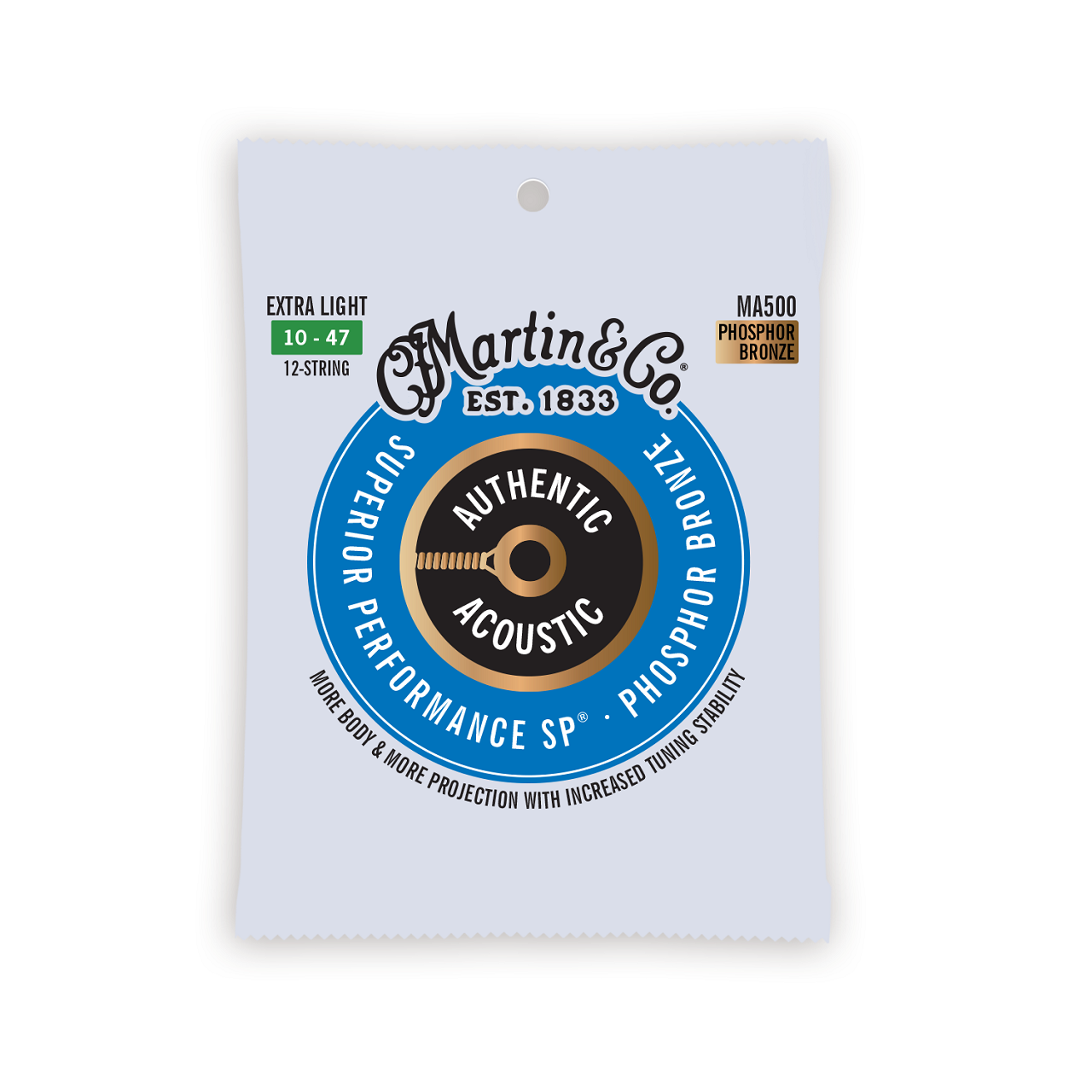 MA500 Authentic Acoustic SP® Guitar Strings , 10-47,12 Stg, Extra Light, 92/8