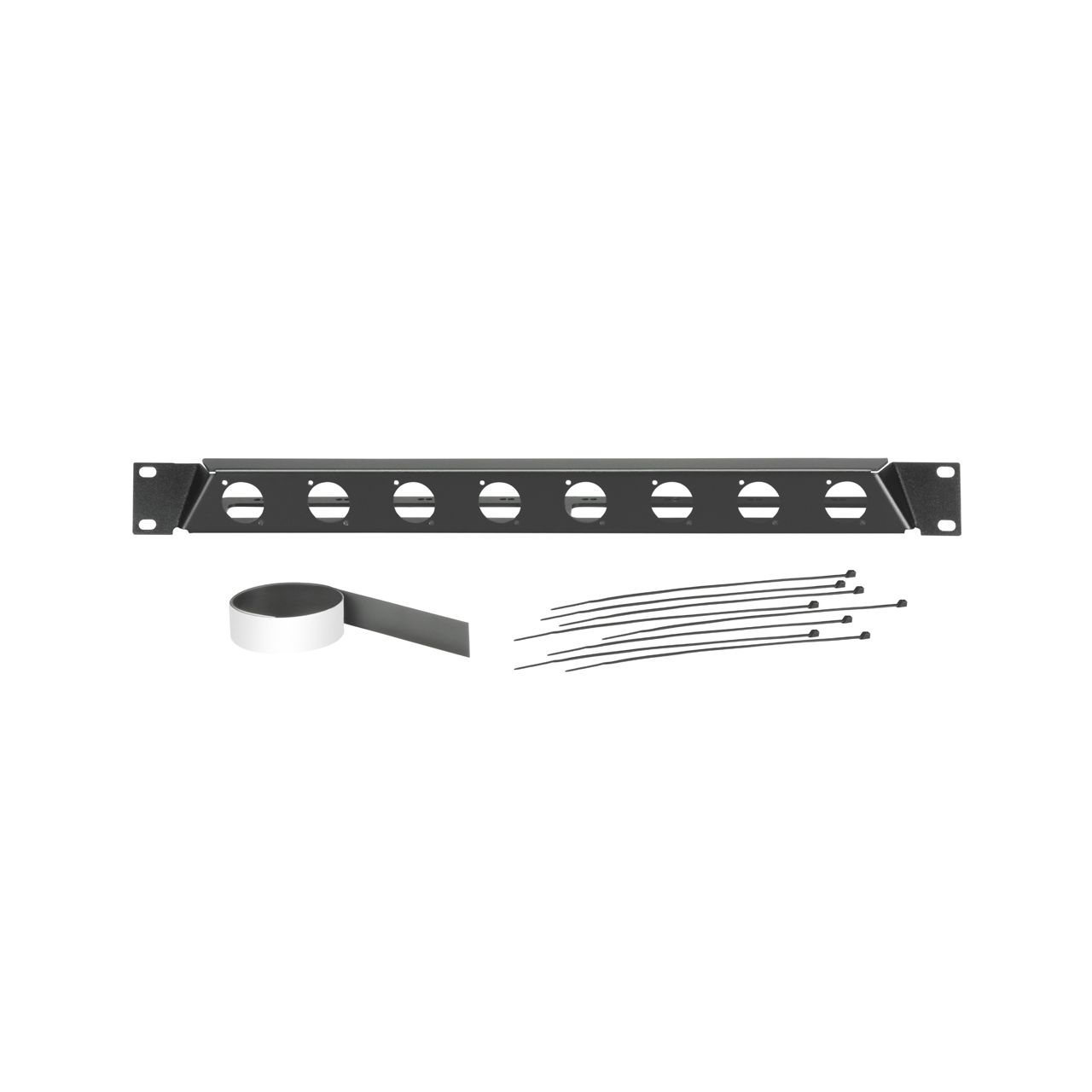 Adam Hall 19" Parts 872230 - 19" gewinkelte Rackblende für 8x D-TYPE Buchsen