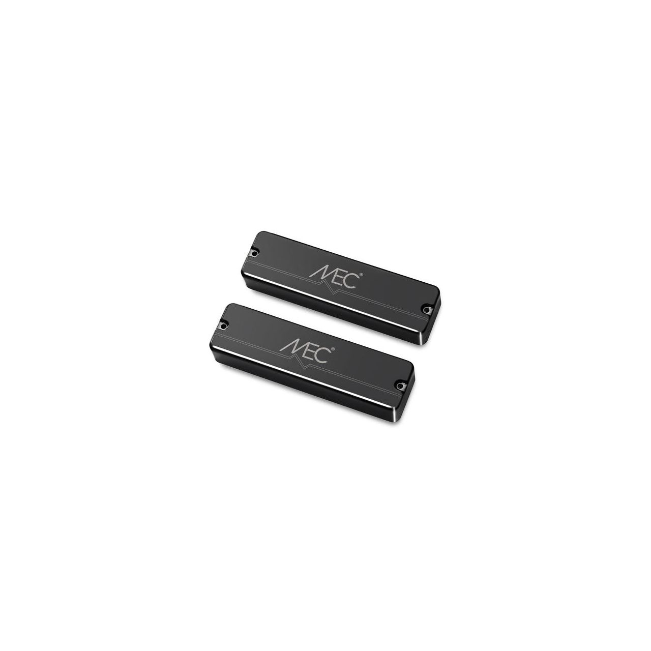 Passive Soapbar Humbucker Bass Pickup Set, Metal Cover, 6-String - Black Chrome 