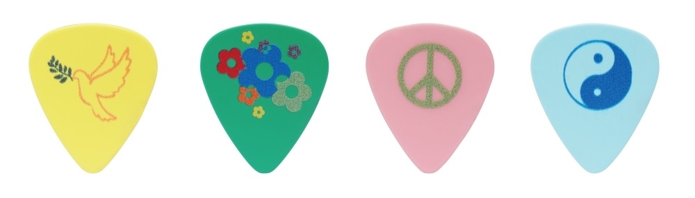 Cool Plecs "Peace & Love" - 351 Shape (RPPLT), 12 pcs Assorted Pick Pack, 0.46 mm