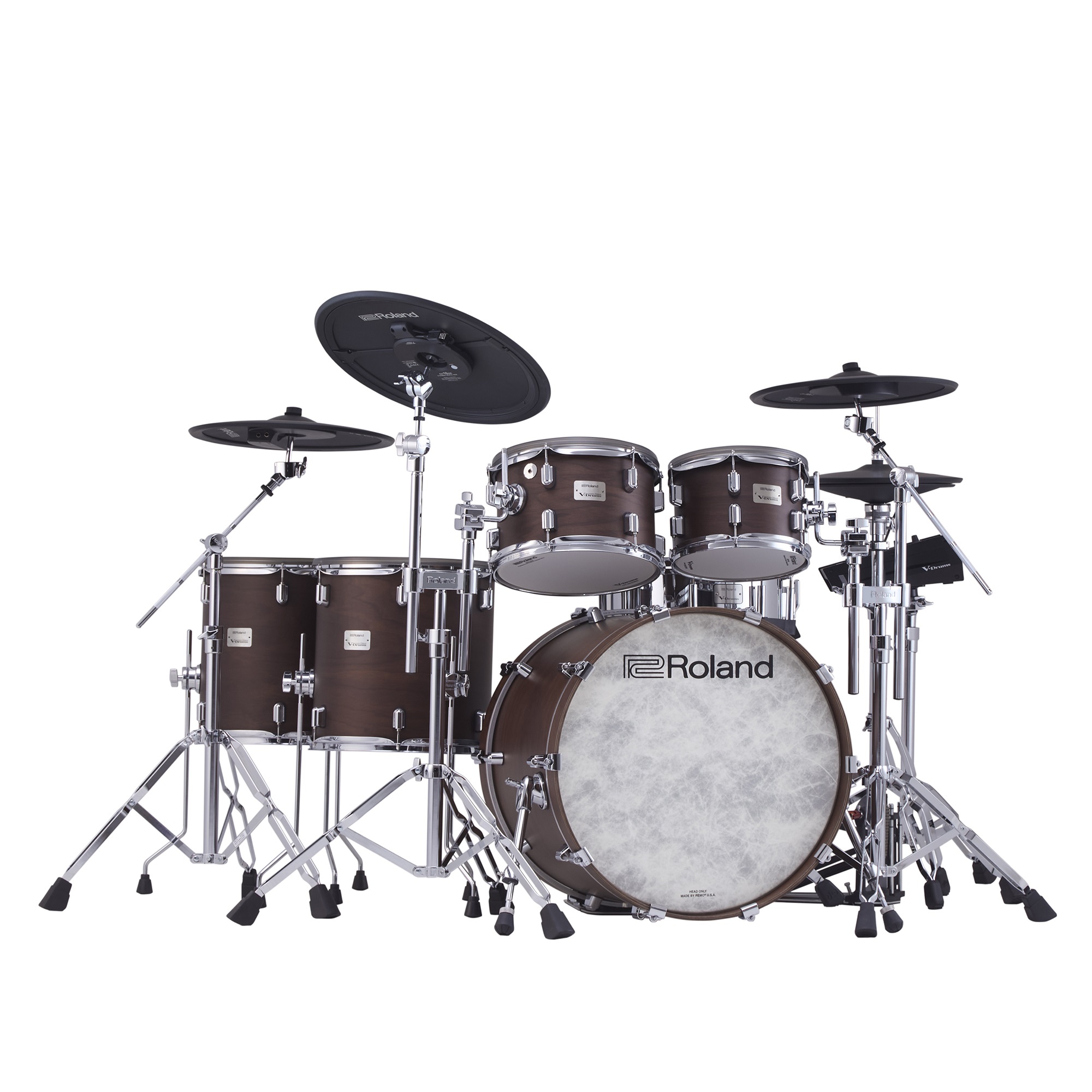 Frontansicht Roland VAD716 Satin Walnut mit Digital Snare