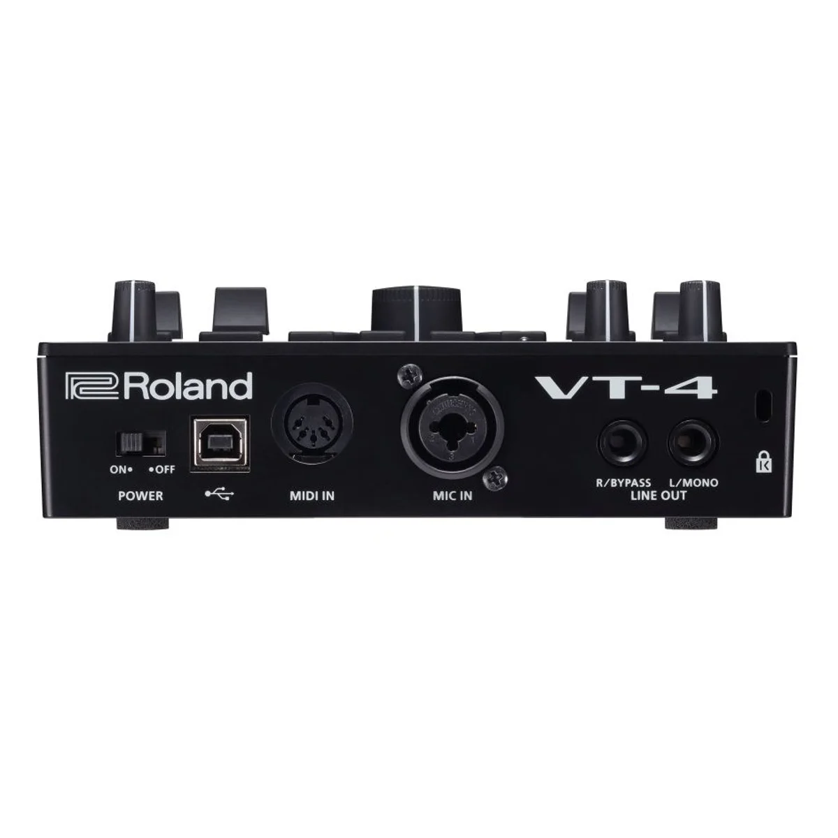 Roland VT-4 Voice Transformer – Rückseite mit Audio-, USB- und MIDI-Anschlüssen
