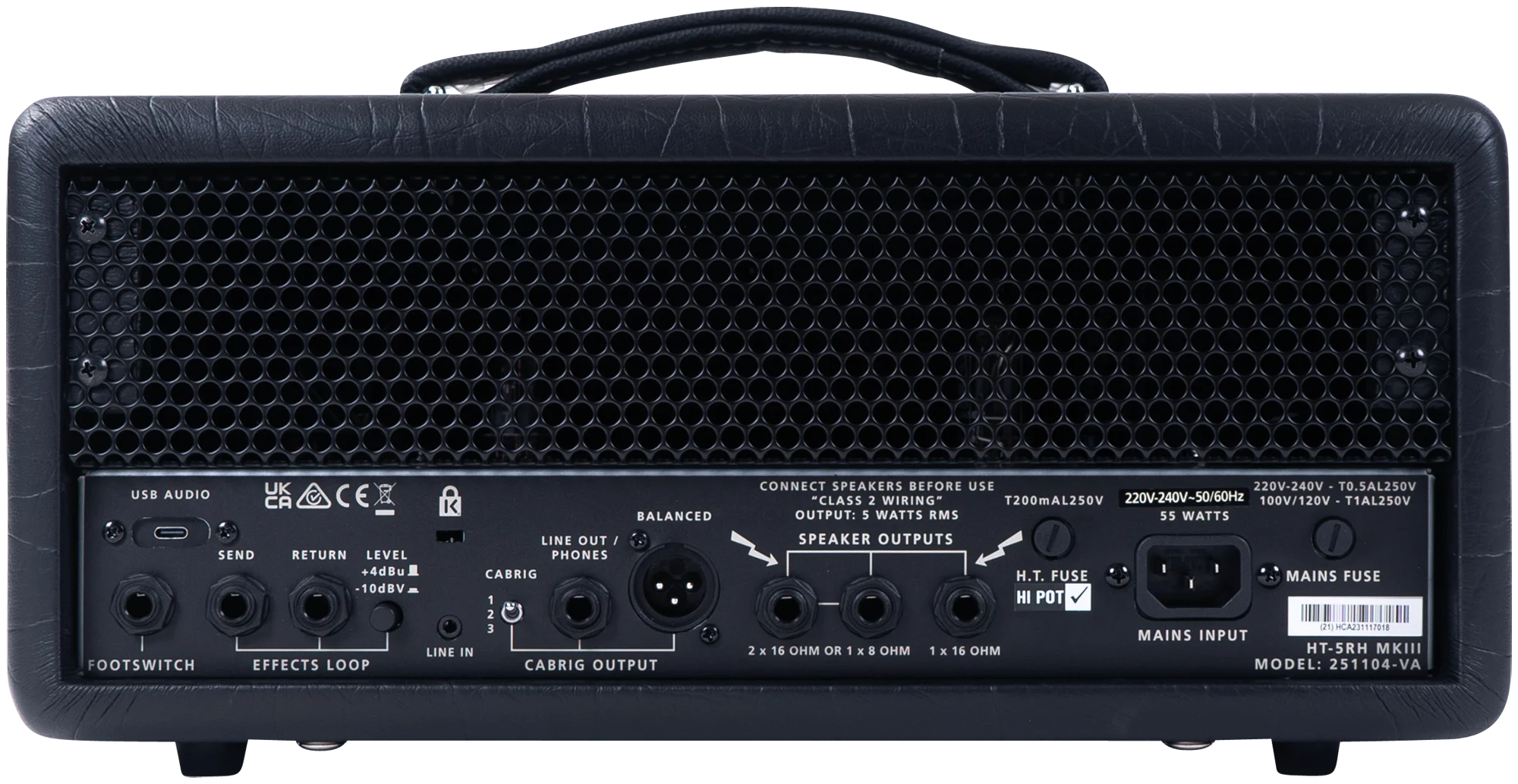 Blackstar HT-5RH MK III Rückansicht mit Speaker-Ausgang
