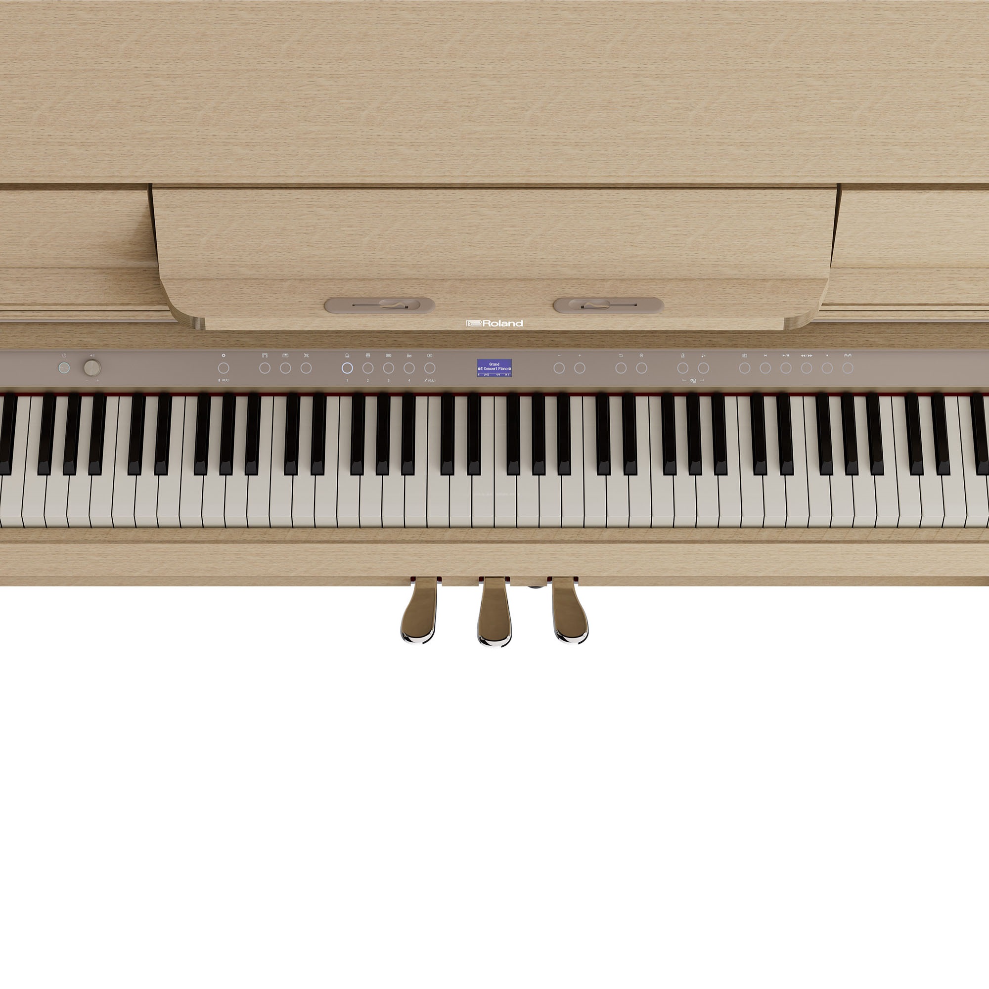 Nahaufnahme der drei Pedale des Roland LX-5 LA mit Progressive Damper Action