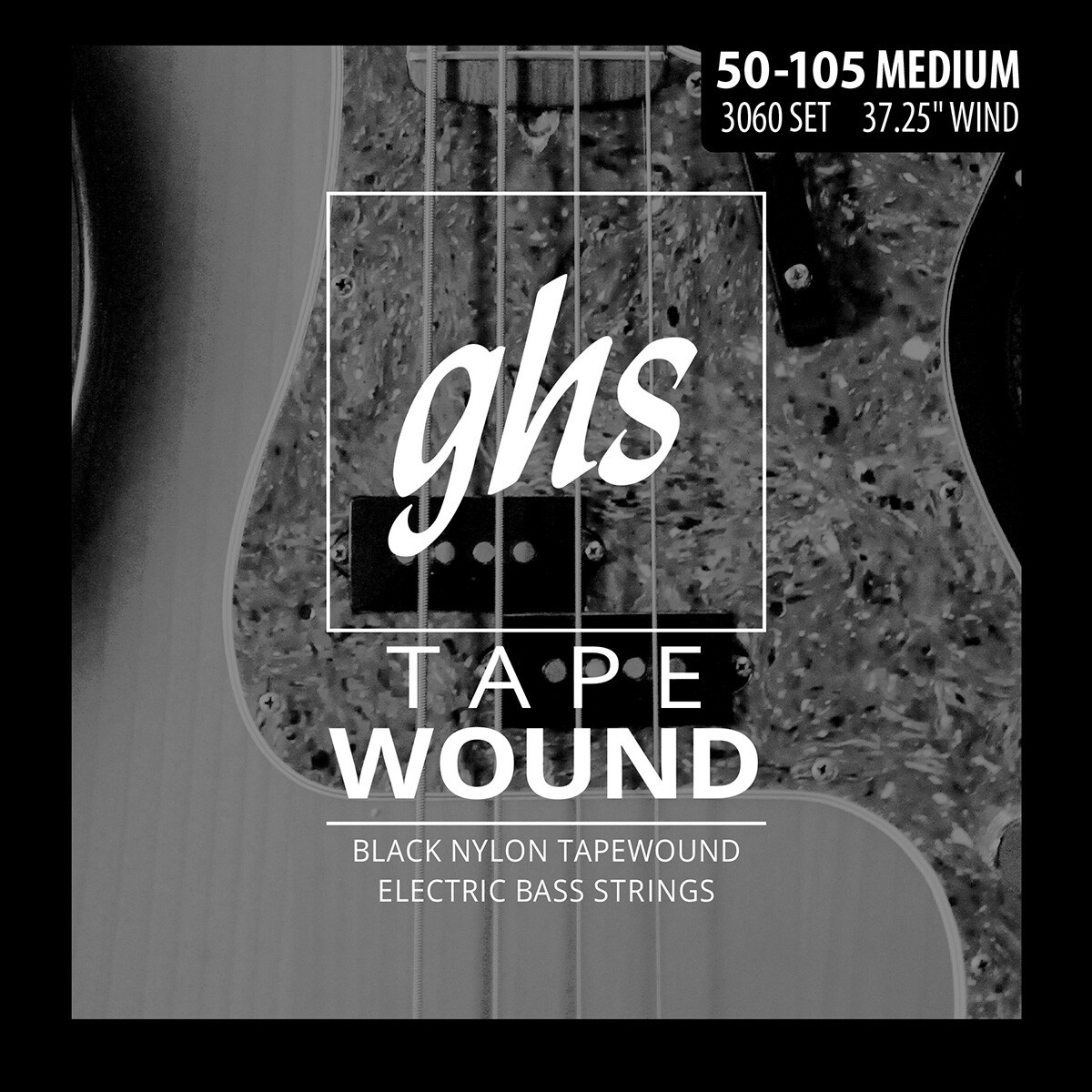 Tapewound Black Nylon Satz 050"-105" - Medium