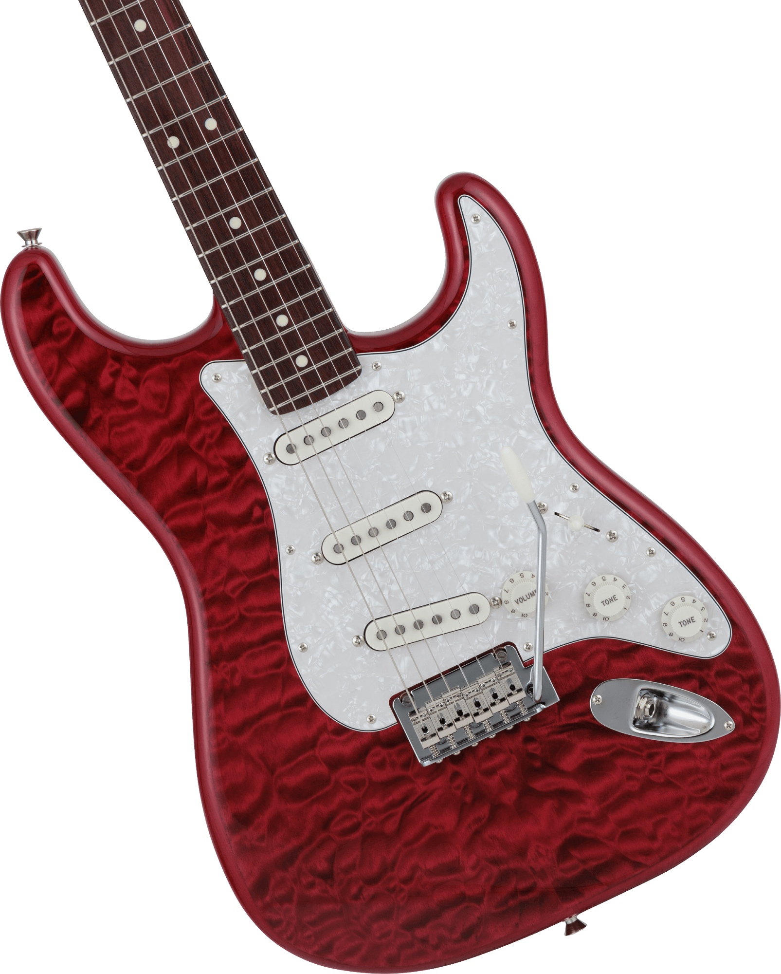 2024 Collection Hybrid II Stratocaster RW Quilt Red Beryl