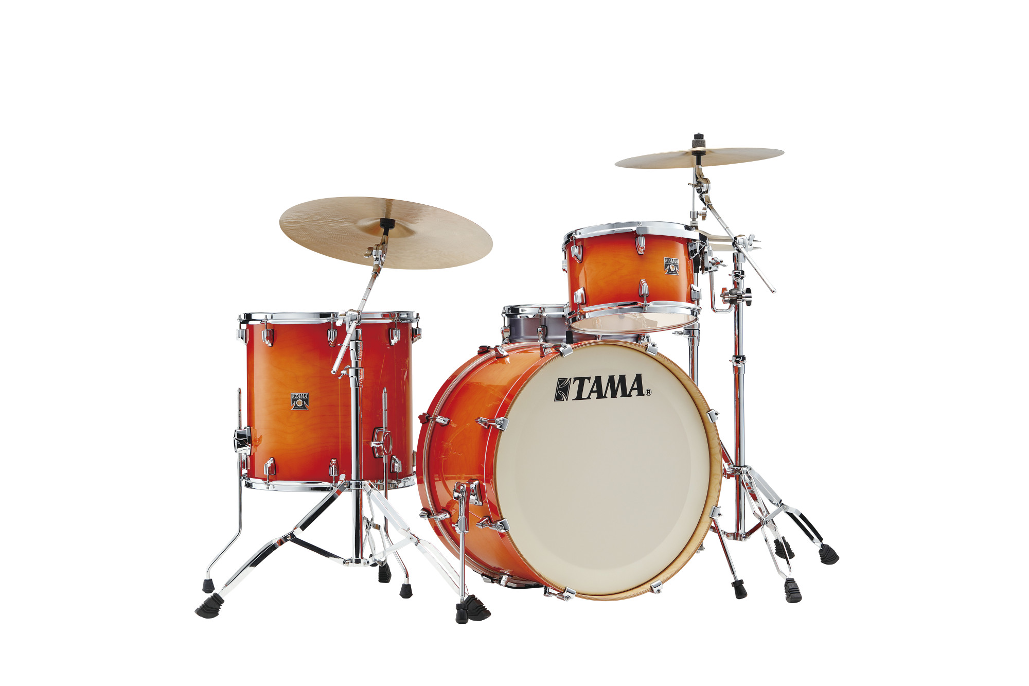 Superstar Maple Shell Kit 3 teilig - Tangerine Lacquer Burst + Hardware Kit