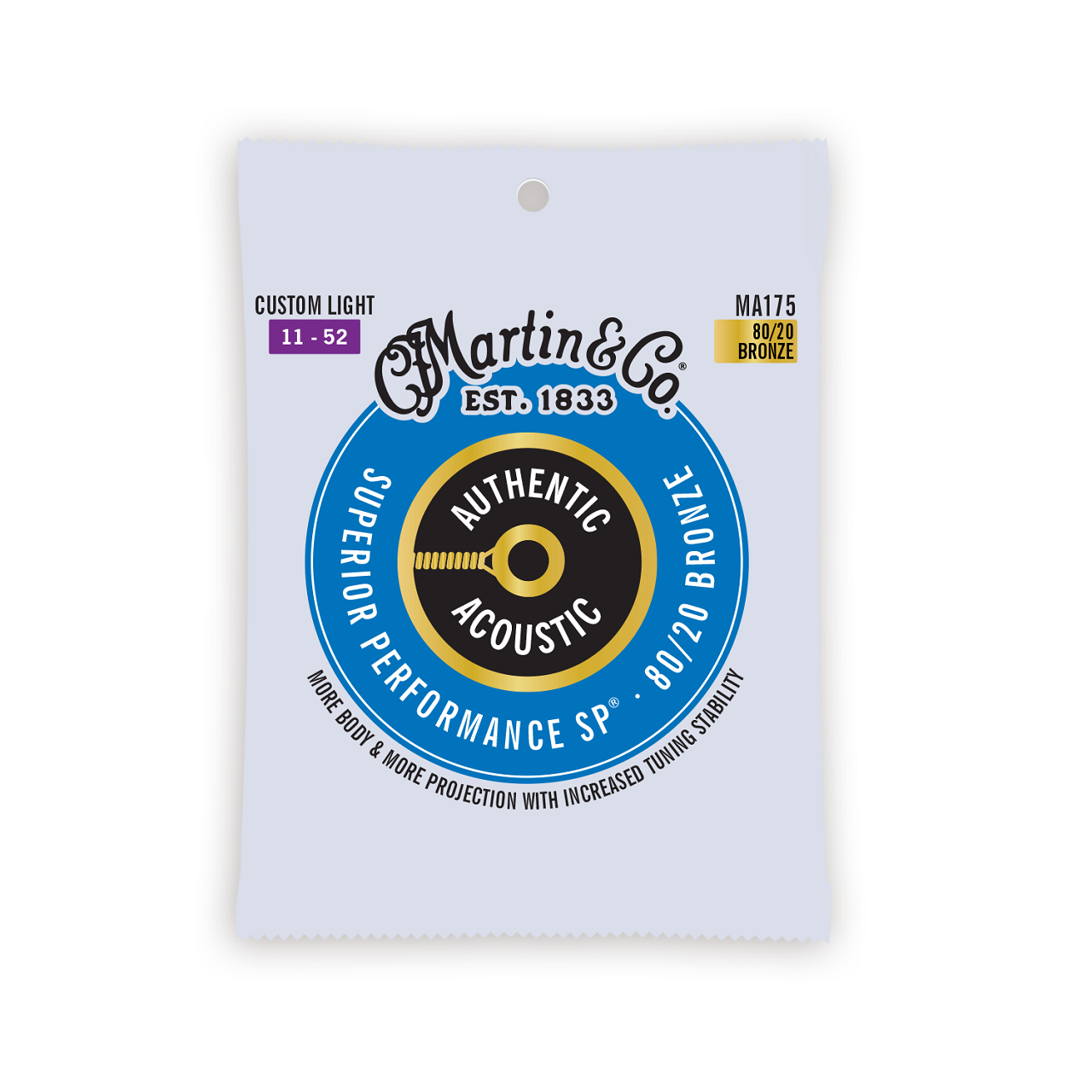 MA175  Authentic Acoustic SP Guitar Strings 11-52 CustomLight 80/20