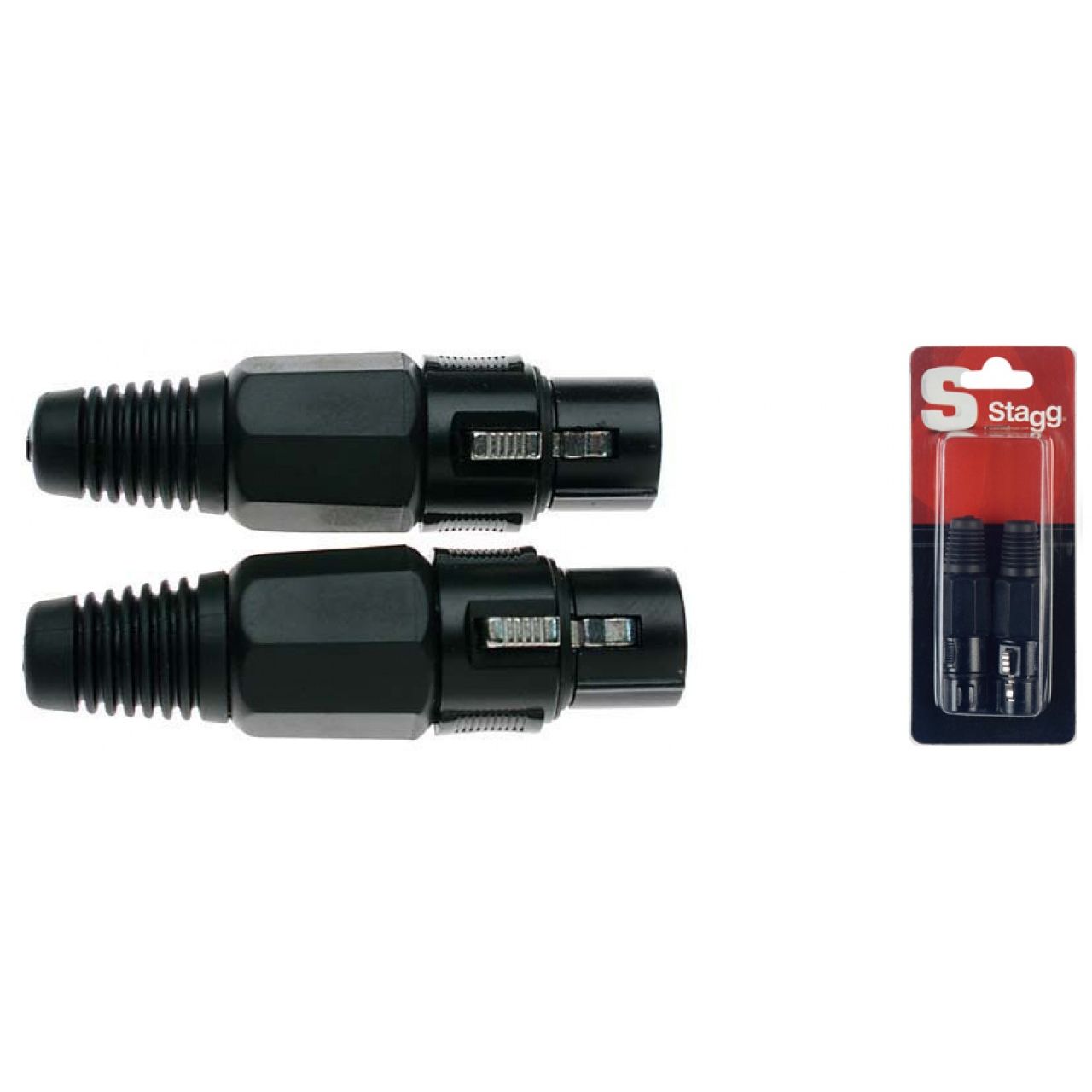 Stagg XLR-Buchsen 2er Set, schwarz