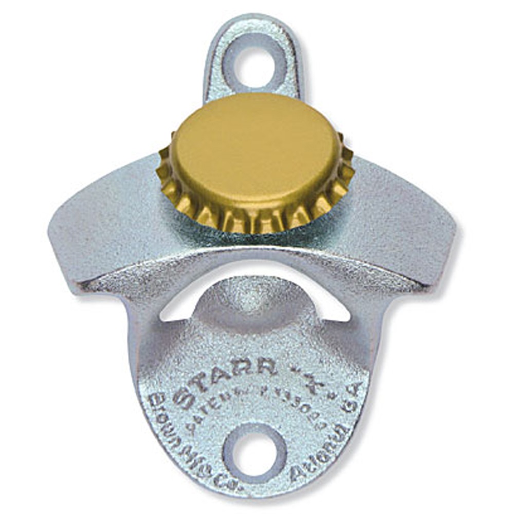 STARR X Wandflaschenöffner mit Magnet für Kronkorken vom Lieblingsbier, Silber