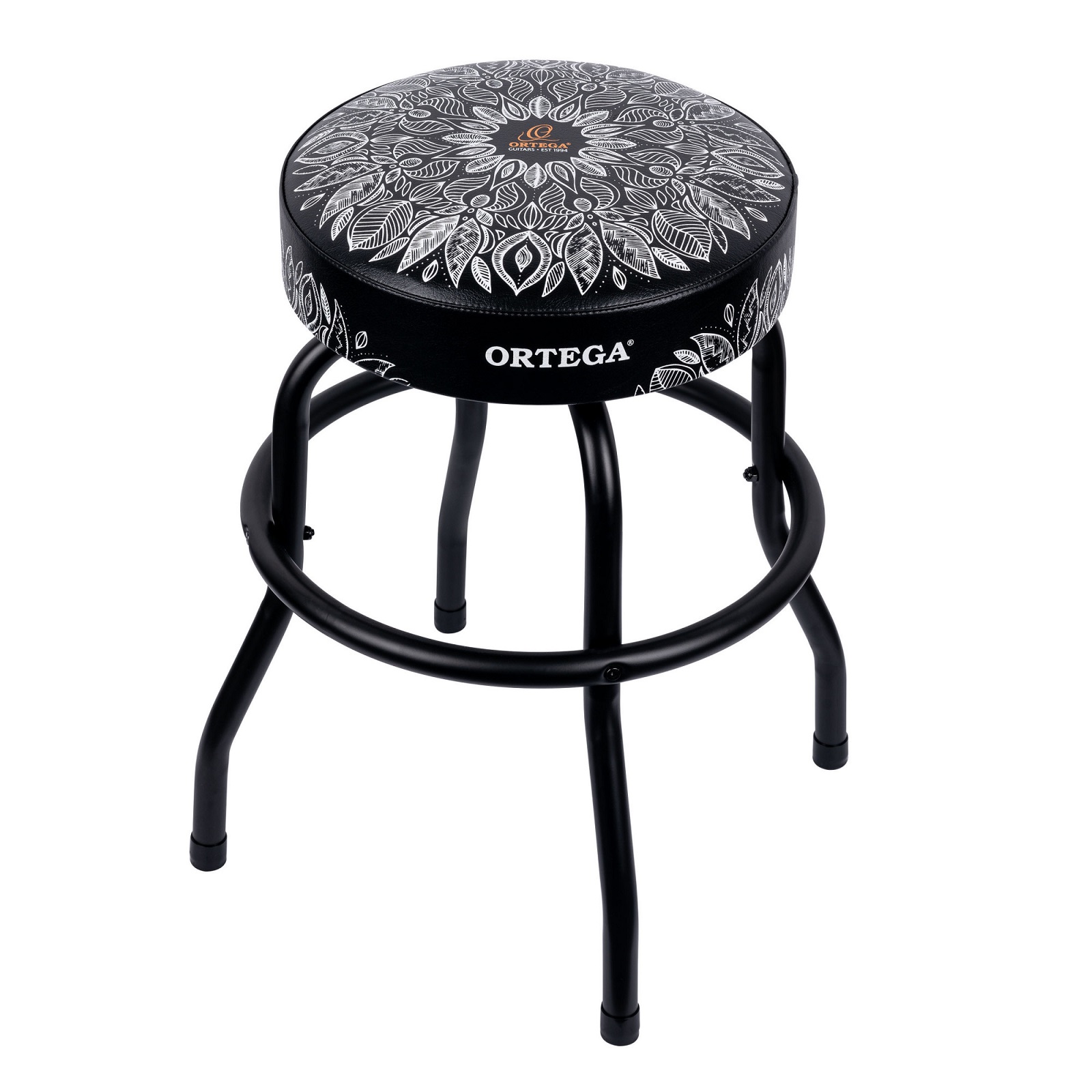 Bar Stool - 24" weißes Kaleidoskop / Black Hardware
