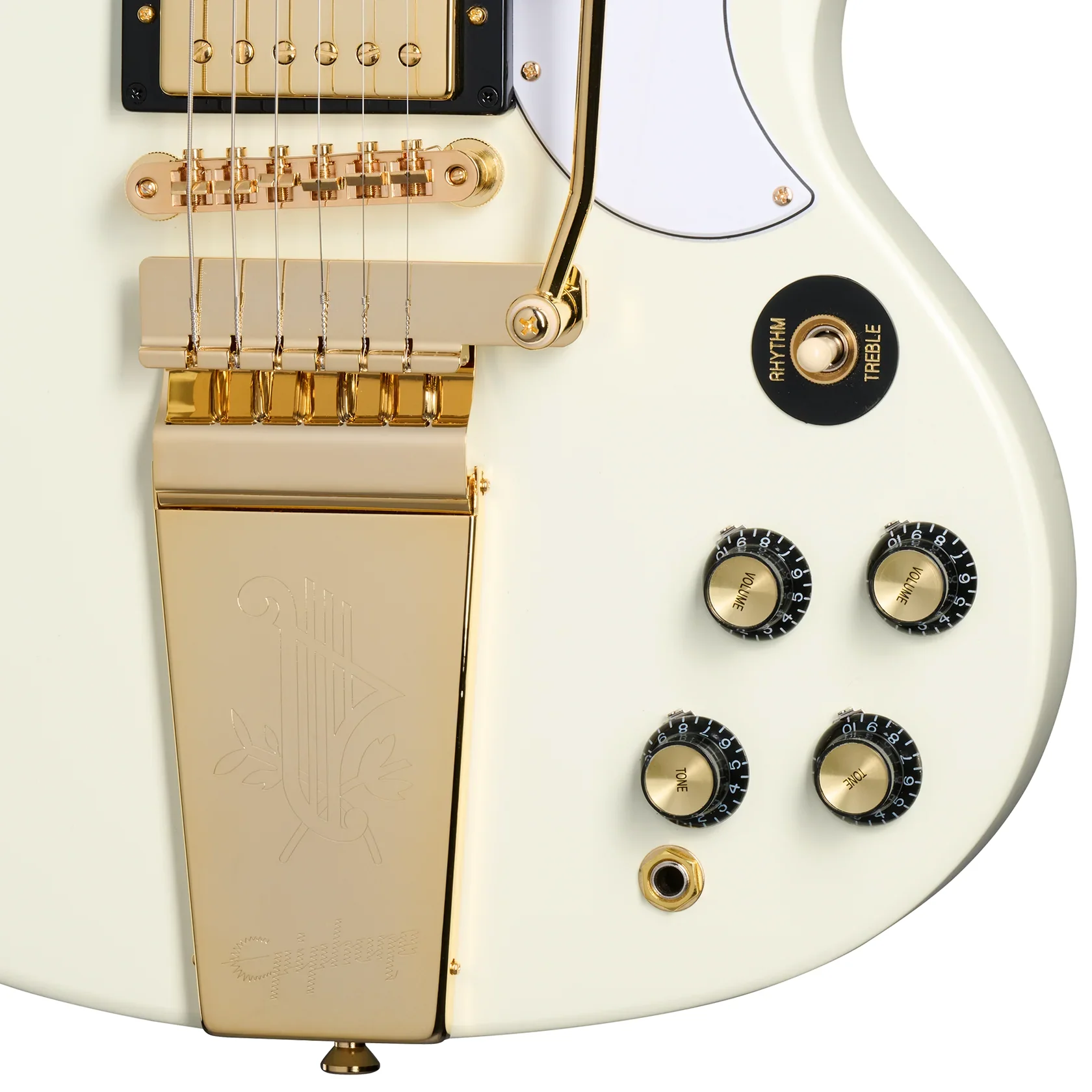 Epiphone 1963 Les Paul SG Custom Maestro Vibrola White 