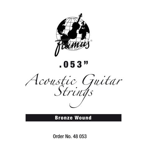 Bronze - Acoustic Guitar Single String, .053, wound