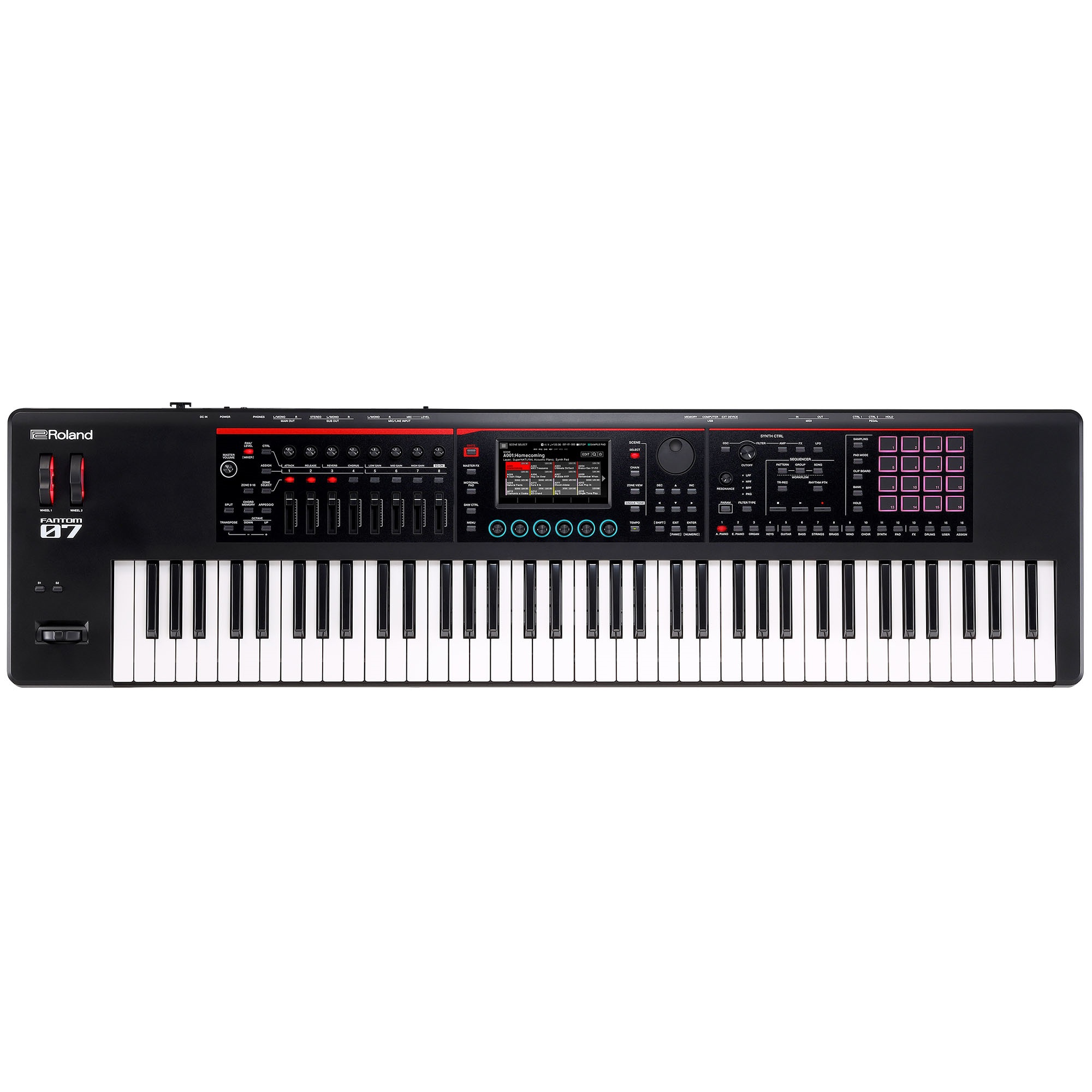 ROLAND Fantom-07 Workstation Synthesizer  Draufsicht
