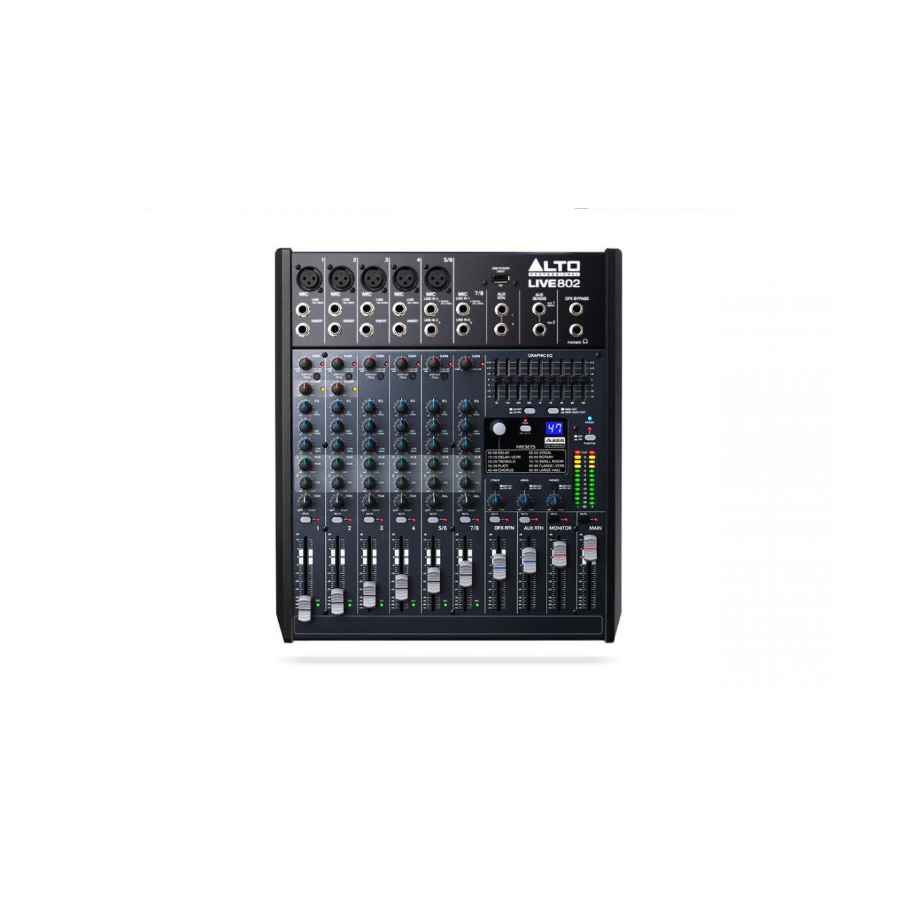 Alto Live 802 - Professioneller 8-Kanal / 2-Bus Mixer