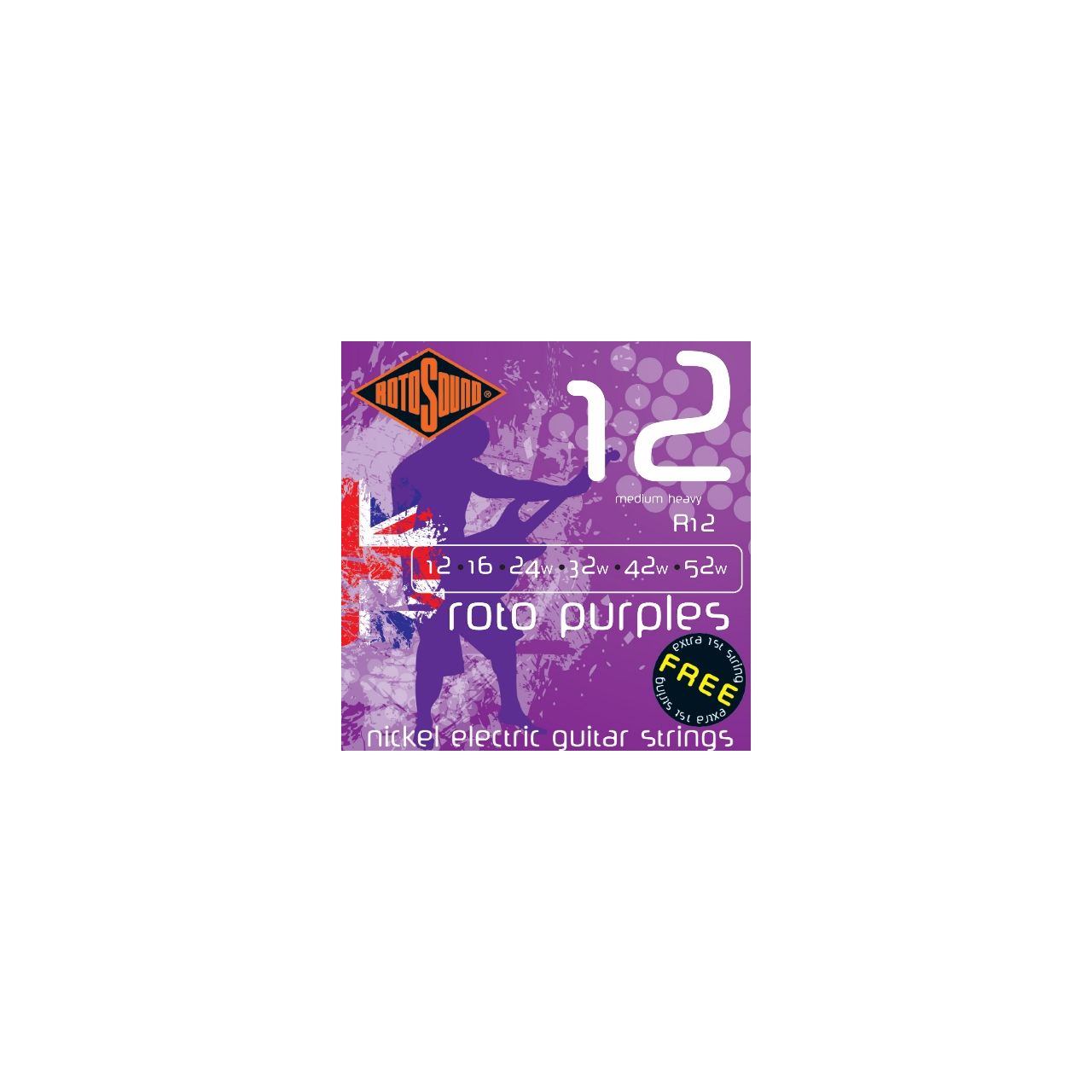 ROR12 E-Gitarre Satz Purples 012-52 incl. zusatzlicher E1-Saite