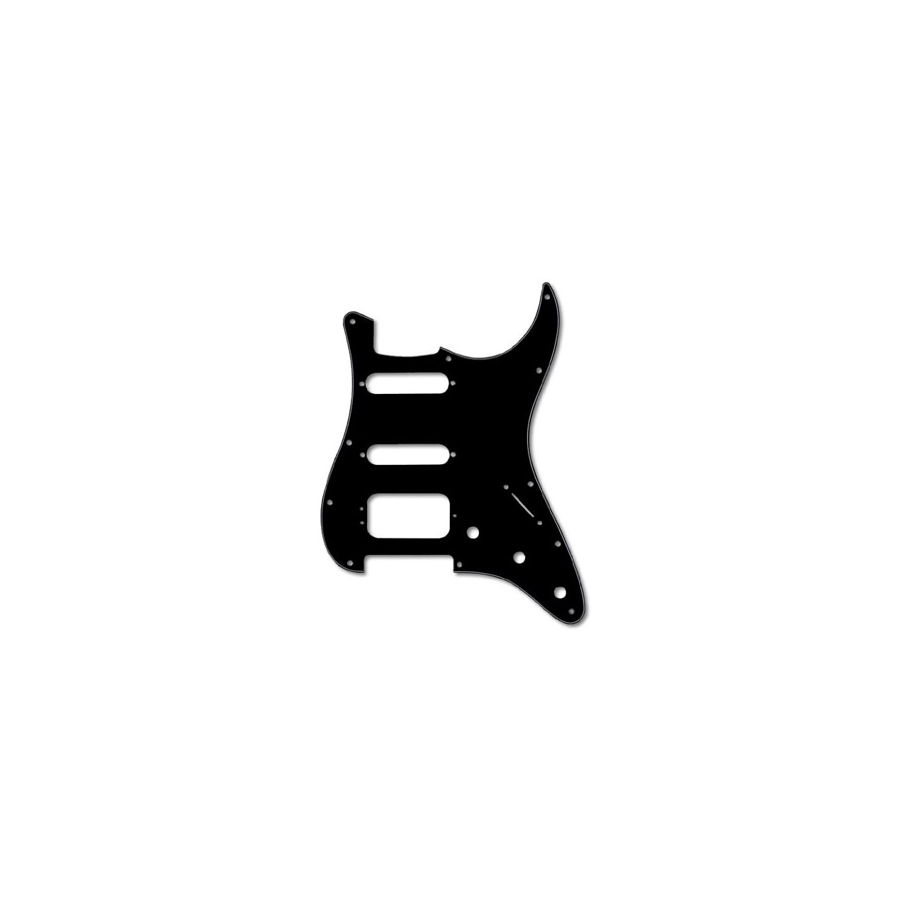 3-Ply Black 11-Hole Mount H/S/S Stratocaster® Pickguard (3-Screw Mounting Humbucking Pickup)