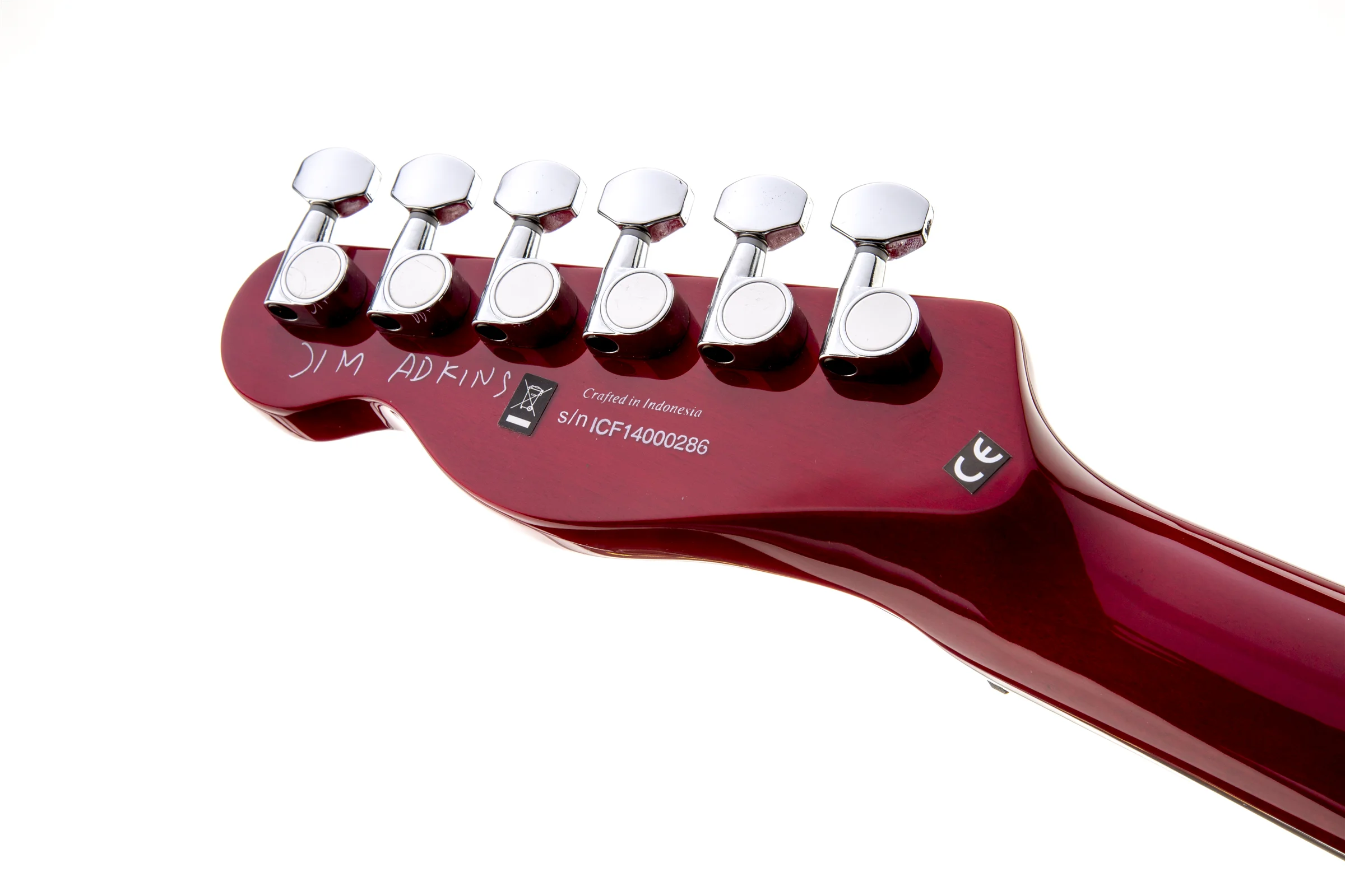 Jim Adkins JA-90 Telecaster Thinline Crimson Red Transparent