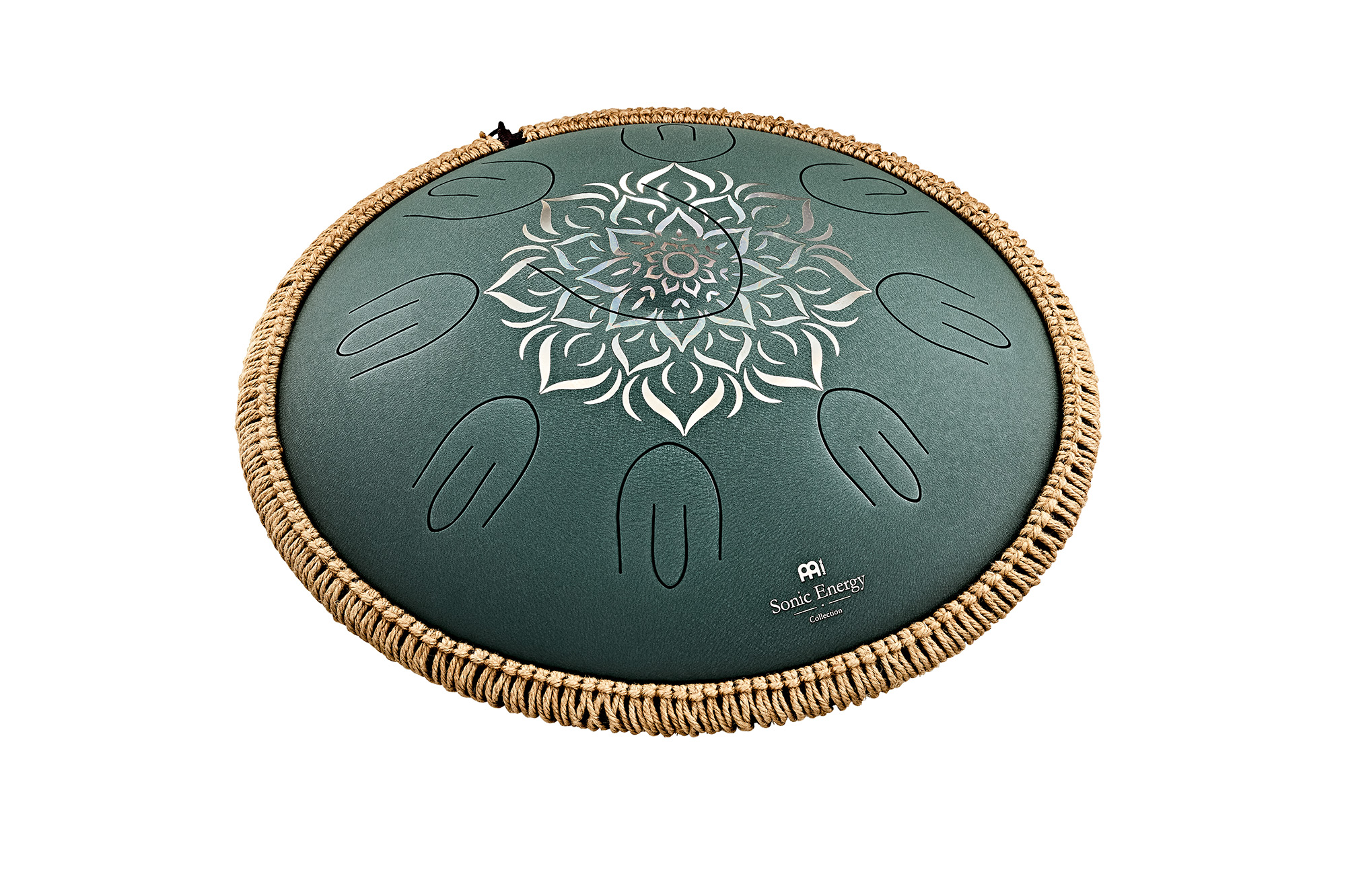 OSTD3DGE Octave Steel Tongue Drum F Dur Dunkelgrün 16" 432Hz