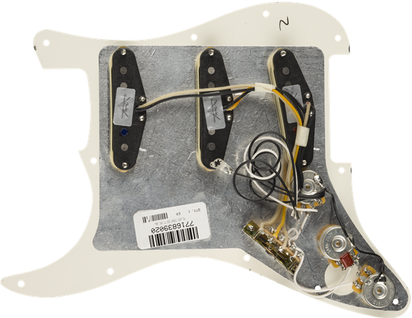 Pre-Wired Strat Pickguard, Custom Shop Texas Special SSS, Parchment 11 Hole PG