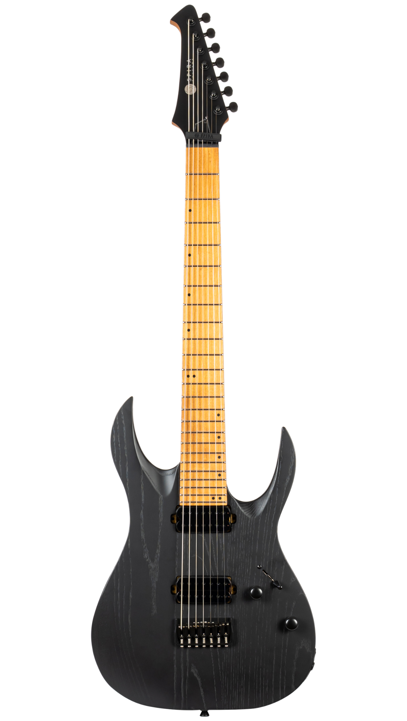 S-607 ABK 7-String E-Gitarre Swamp Ash Black Stainless Steel