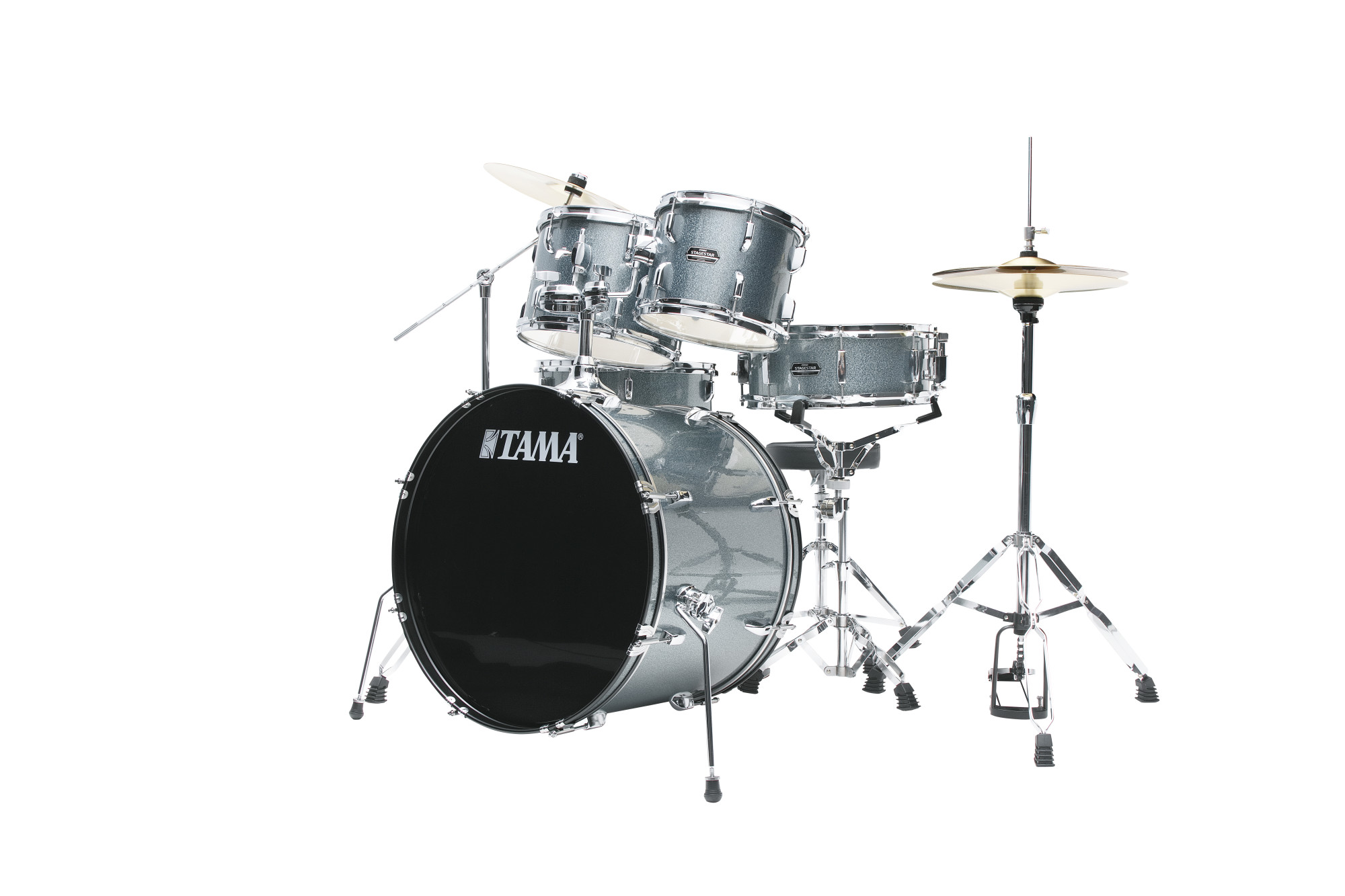 Stagestar Drumkit 5 teilig (22" BD) - Sea Blue Mist/Chrom HW + MEINL Cymbals BCS Cymbal Set
