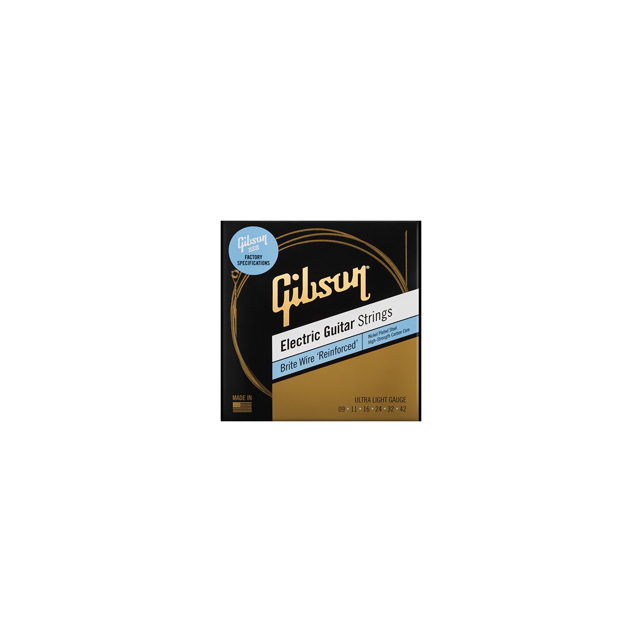 Brite Wire Reinforced Electric Guitar Strings, Ultra-Light 09-042