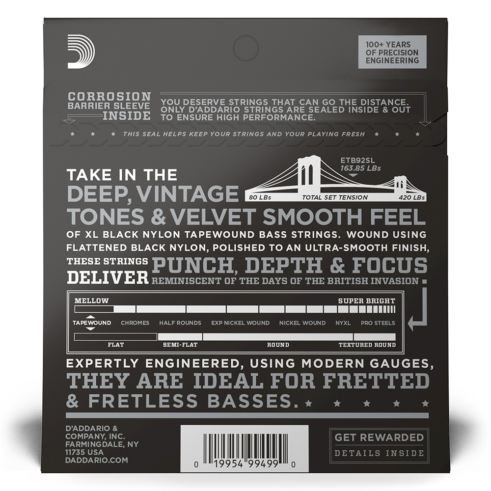 EXL165SL Saiten für Bassgitarre, mit Nickel umsponnen, Custom Light, 45-105, Super Long Scale