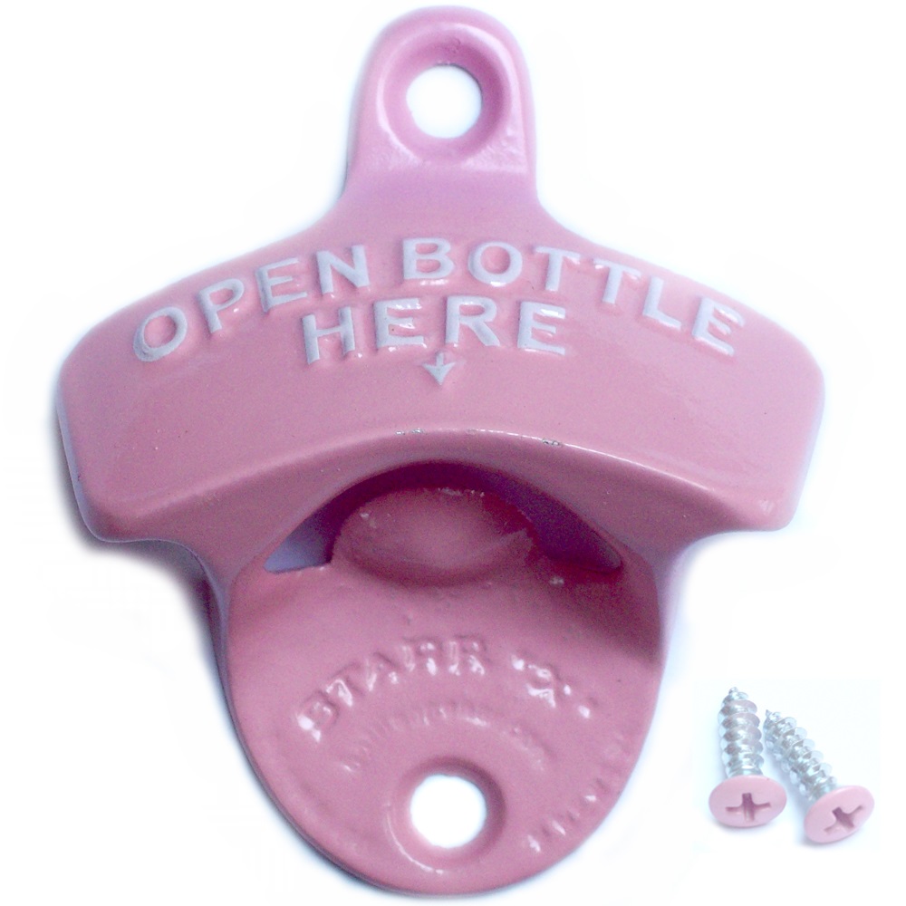 Wandflaschenöffner "Open Bottle Here" - Pink
