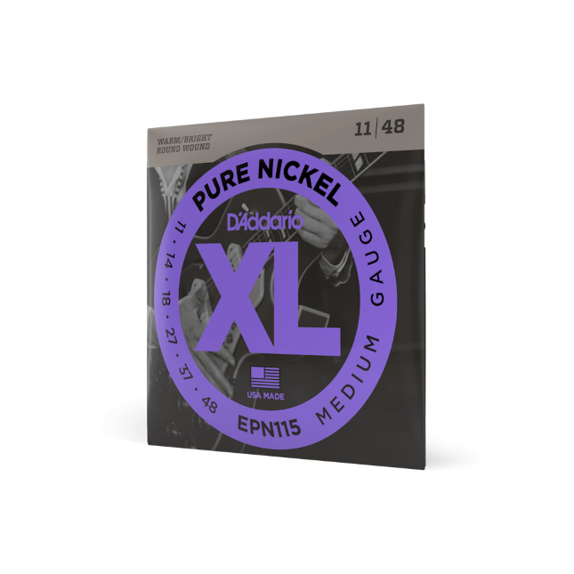 EPN115 Pure Nickel Electric Guitar Strings, Blues/Jazz Rock, 11-48
