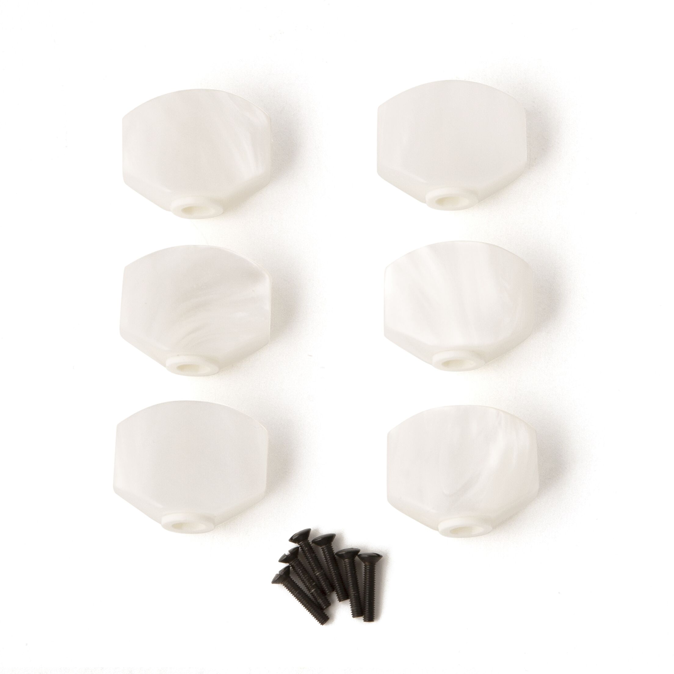 Phase III Tuner Buttons, Pearloid (small), w/black screws, (6er set)