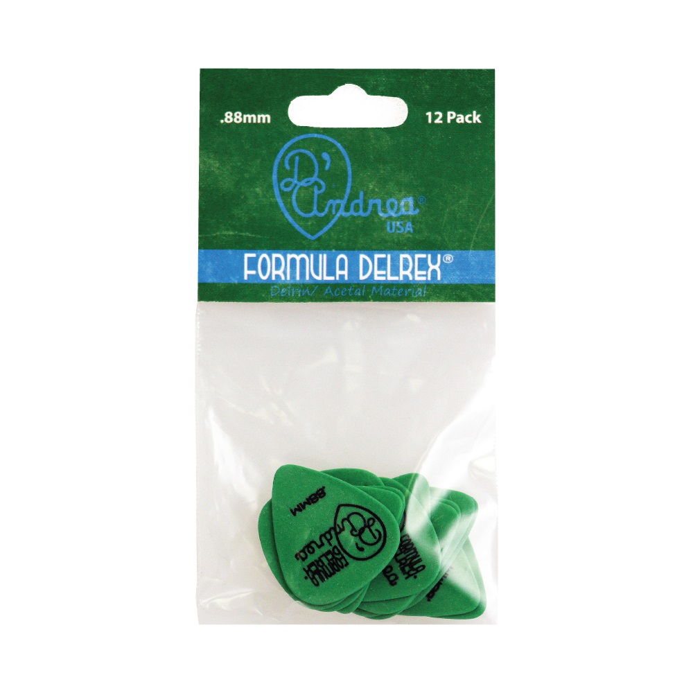 Formula Delrex Picks 351 Shape 12 pcs, 0.88 mm, Green