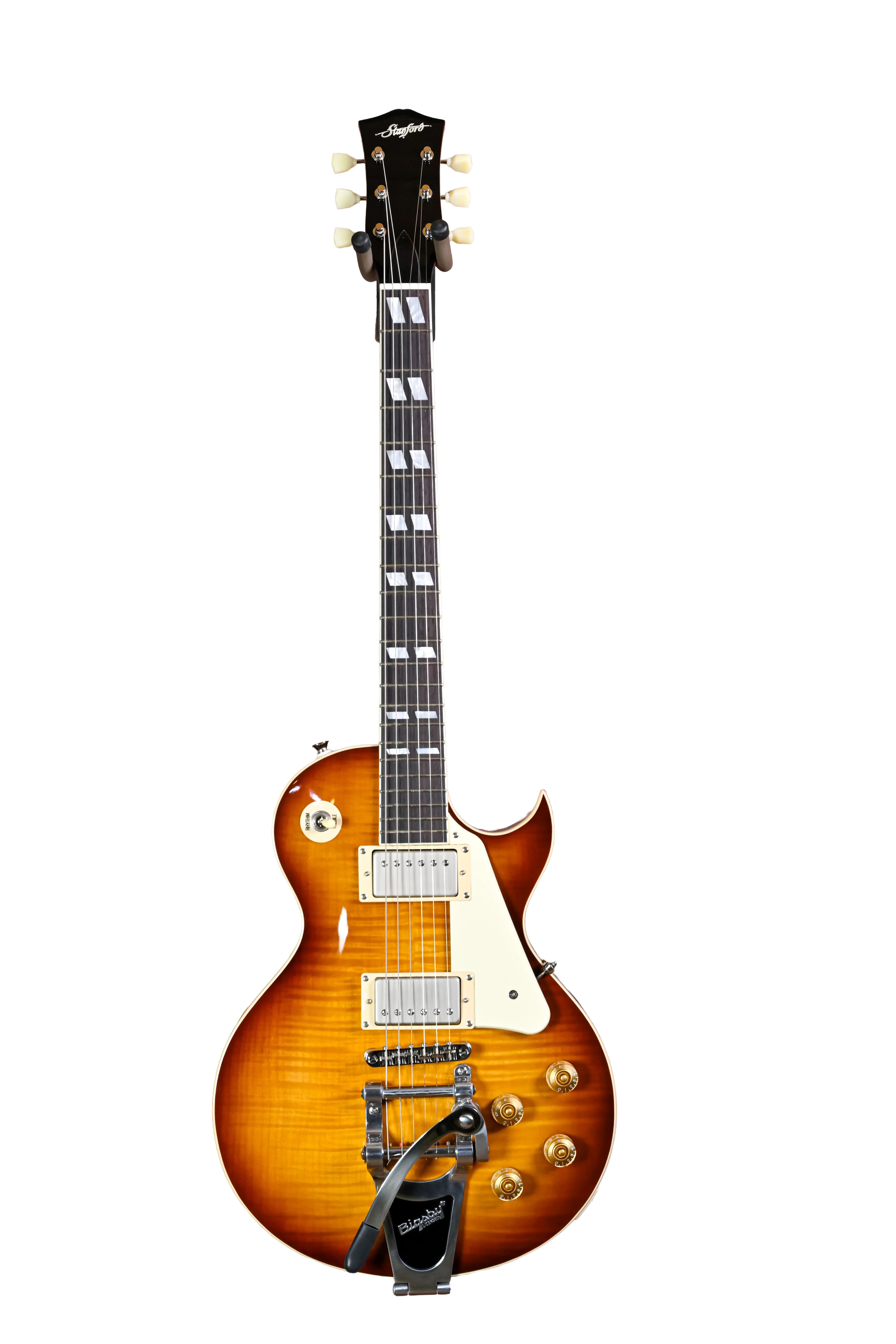 CR Fleetwood Amber Burst B7 Bigsby E-Gitarre