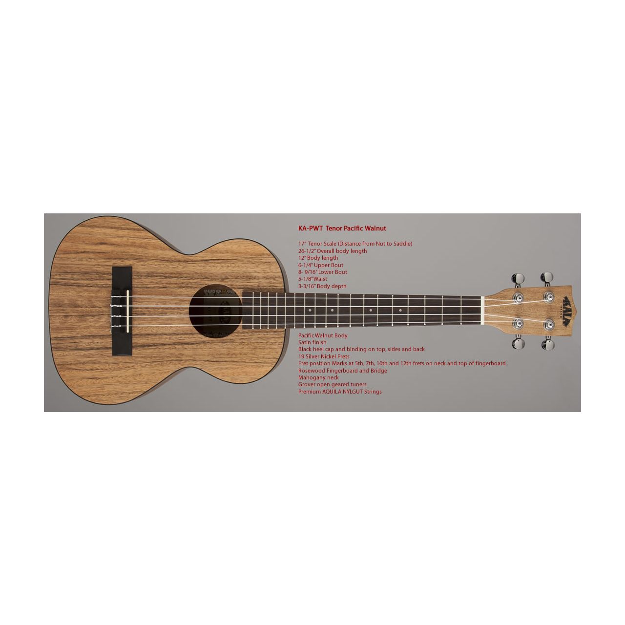 Pacific Walnut Tenor Ukulele