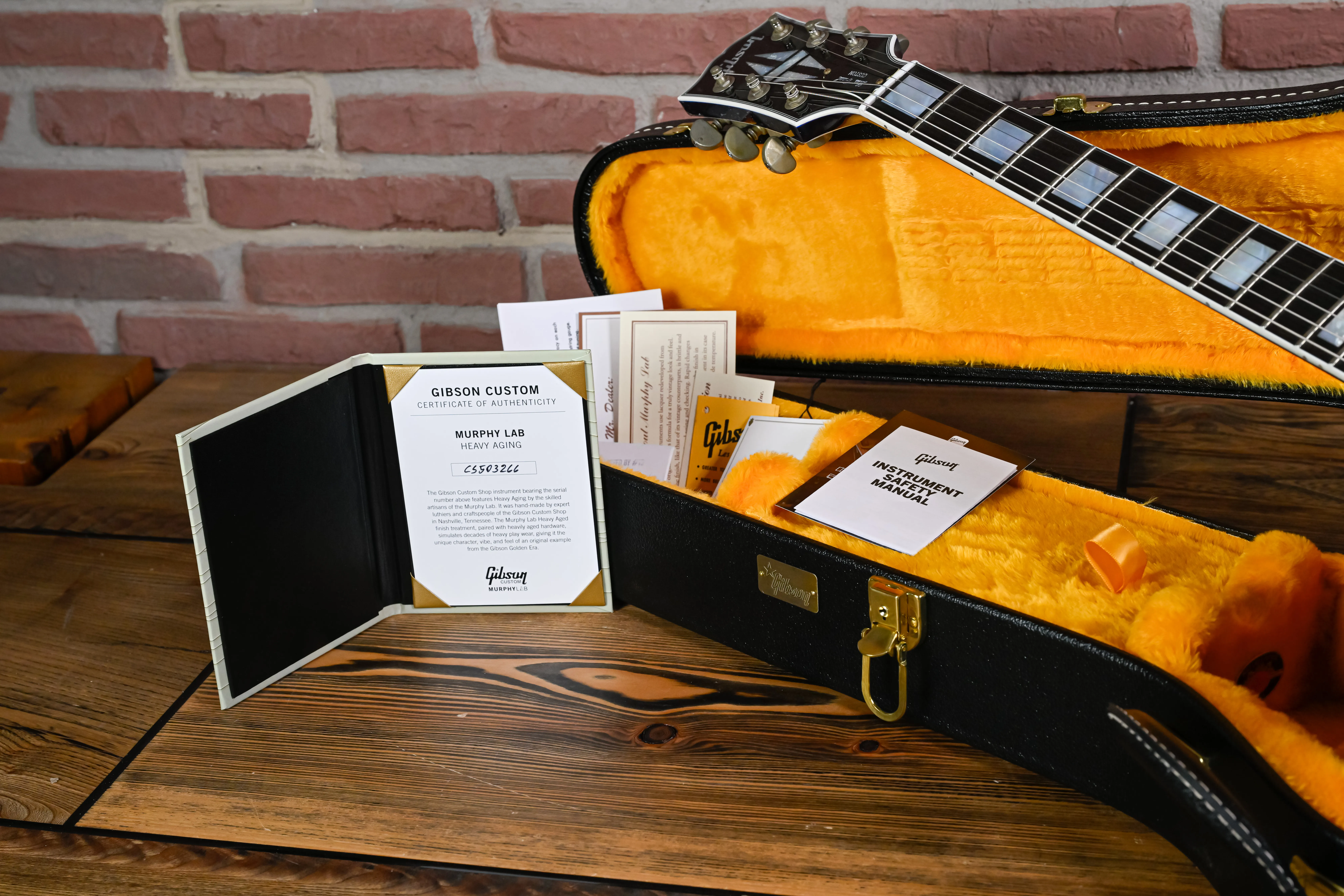 certificate of authenticity Les Paul Custom Nordic Blue Murphy Lab Heavy Aged 