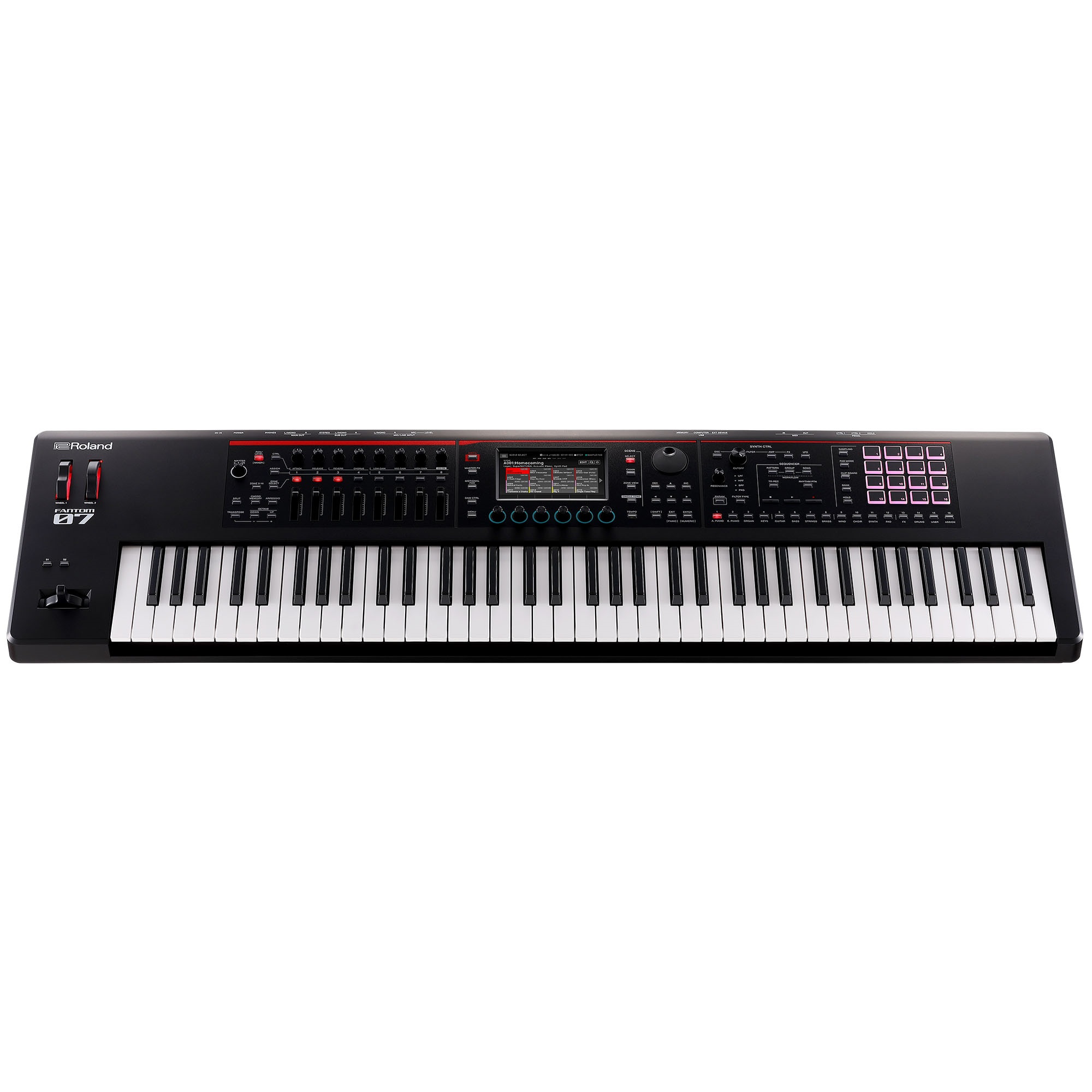 ROLAND Fantom-07 Workstation Synthesizer  Perspektivische Ansicht