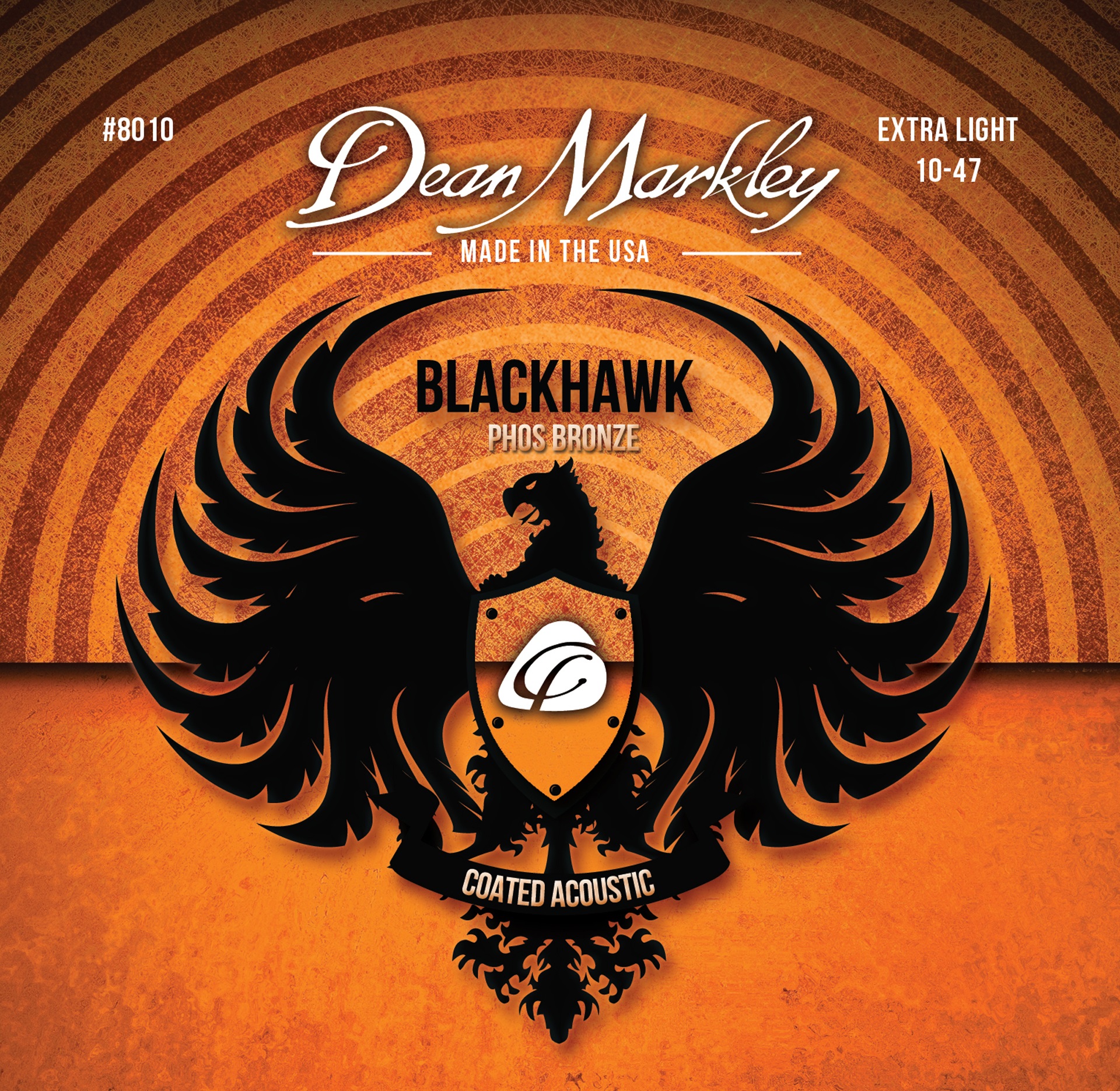 Blackhawk - 8010 - Coated Acoustic Guitar String Set, Pure Bronze, Extra Light, .010-.047