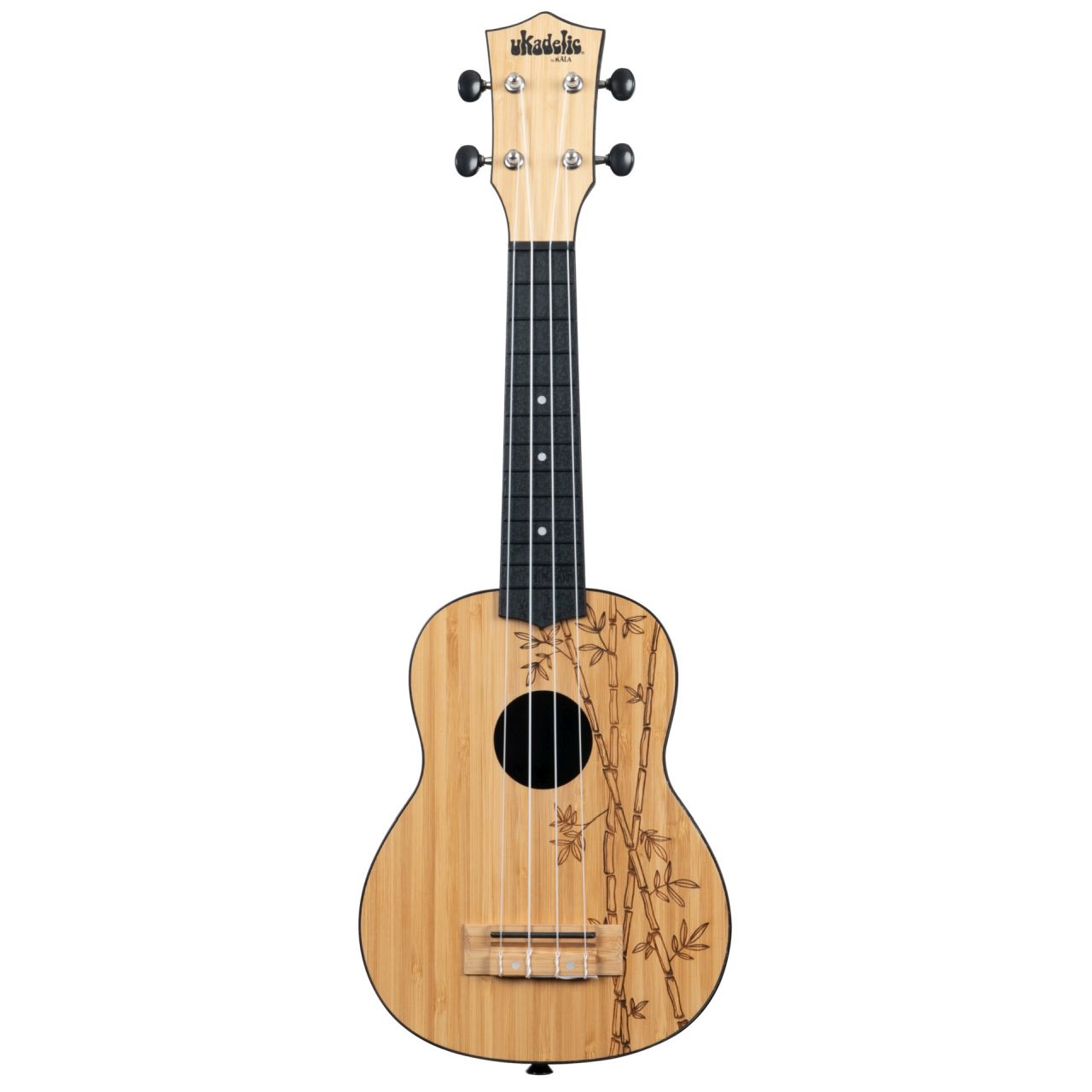 Ukadelic UK-BAMBOO - Bamboo Top Soprano Ukulele, with Tote Bag  