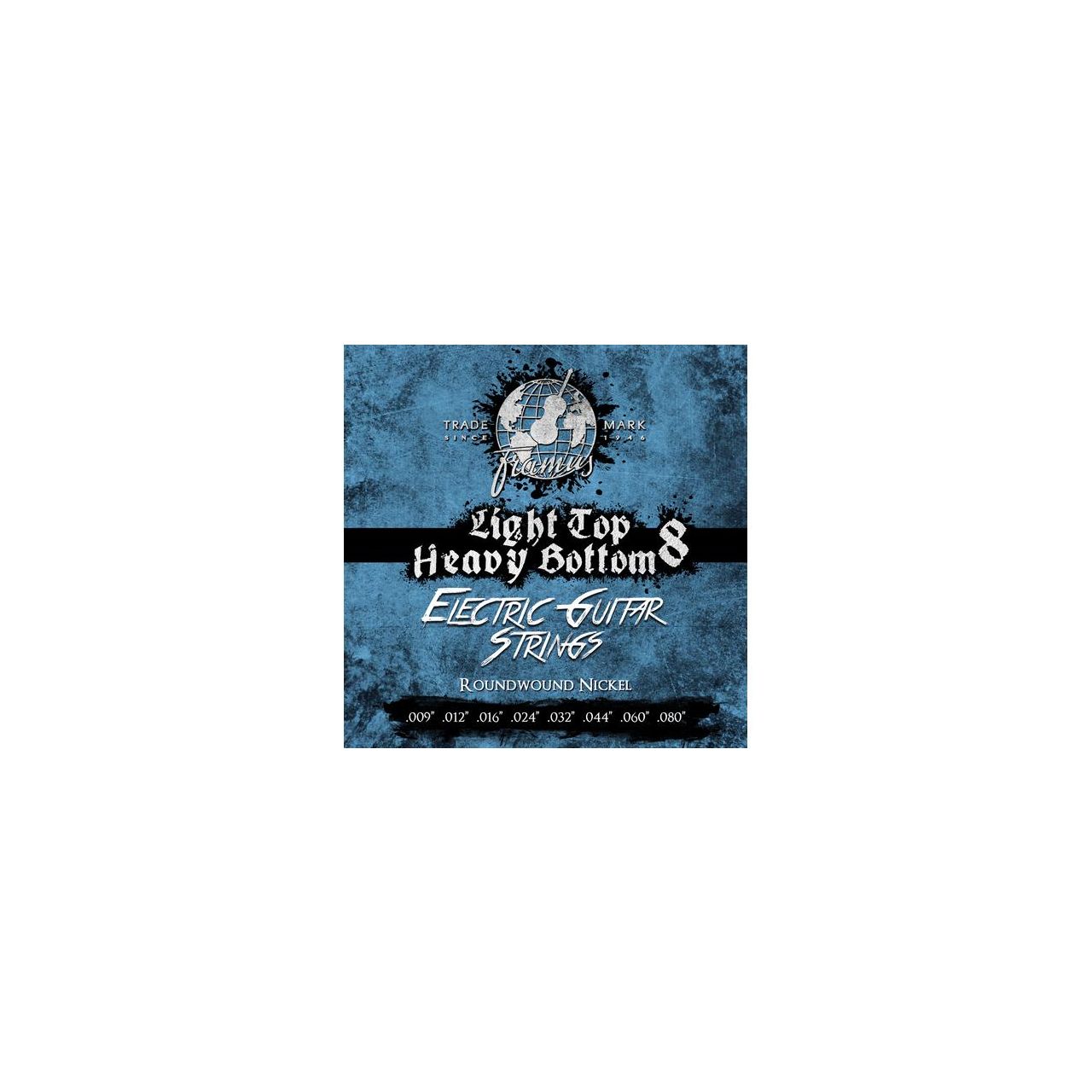 Blue Label Electric Guitar String Set, Nickel-Plated Steel - 8-String Light Top Heavy Bottom (LTHB),