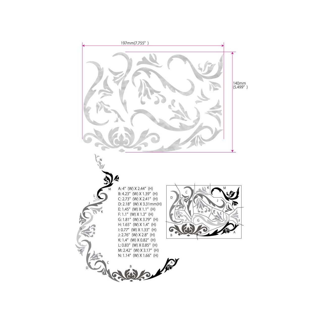 Inlay Stickers, Body-Cowboy Fancy Vine (AWP)